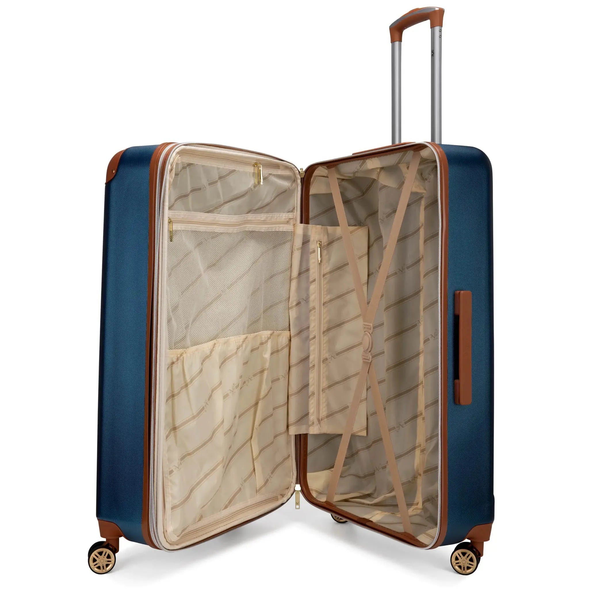 Vintage Three Piece Expandable Retro Luggage Set