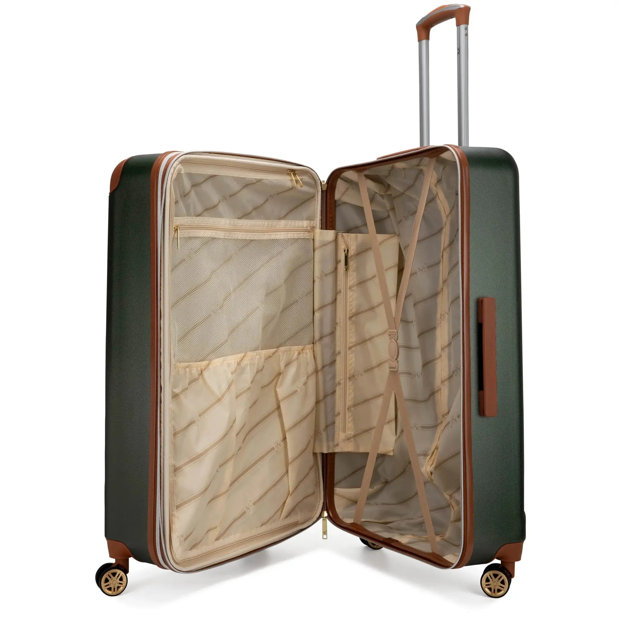 Vintage Three Piece Expandable Retro Luggage Set