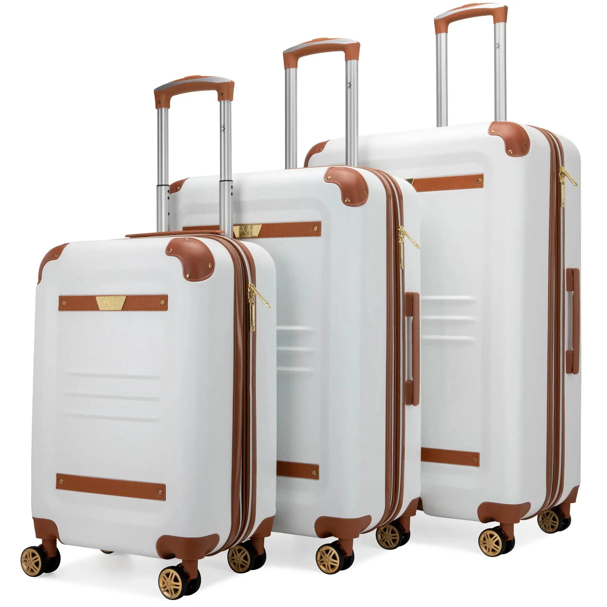 Vintage Three Piece Expandable Retro Luggage Set