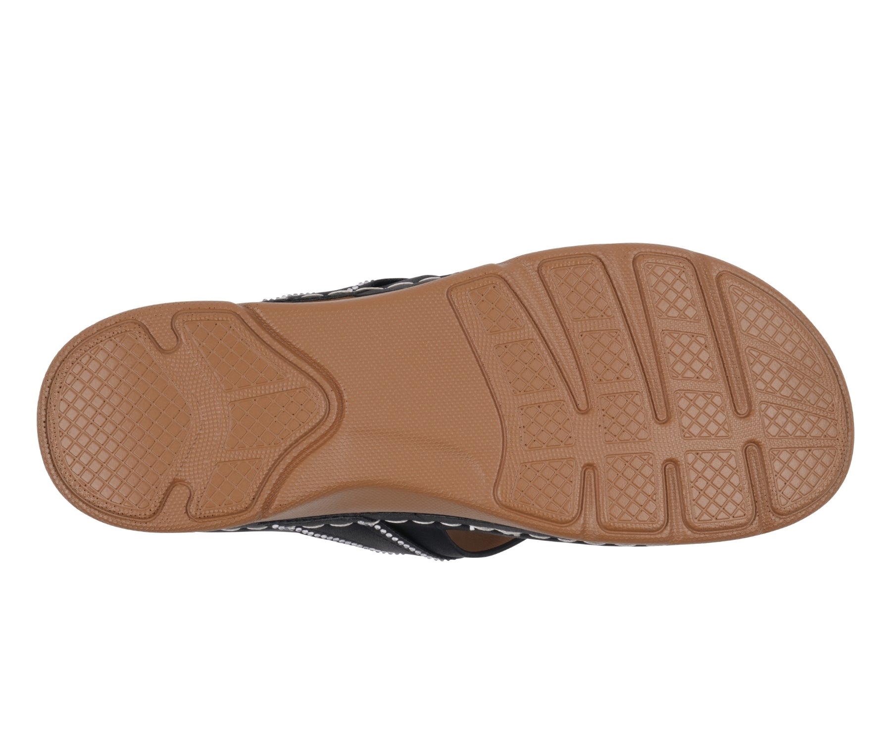 Brown sole of a shoe on a white background