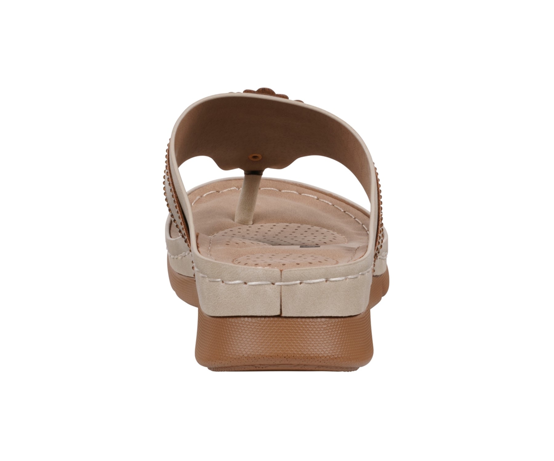 Beige sandal on a white background