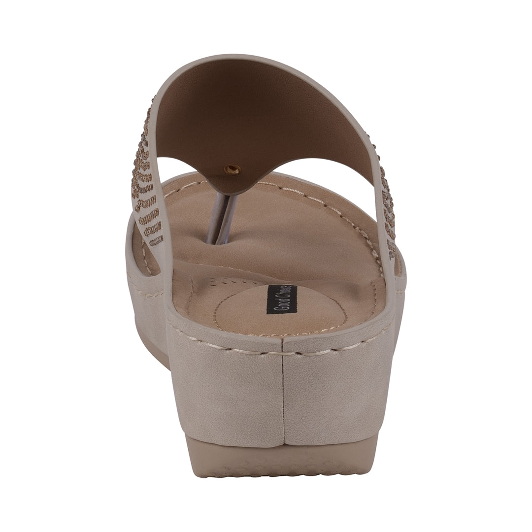 Beige sandal on a white background