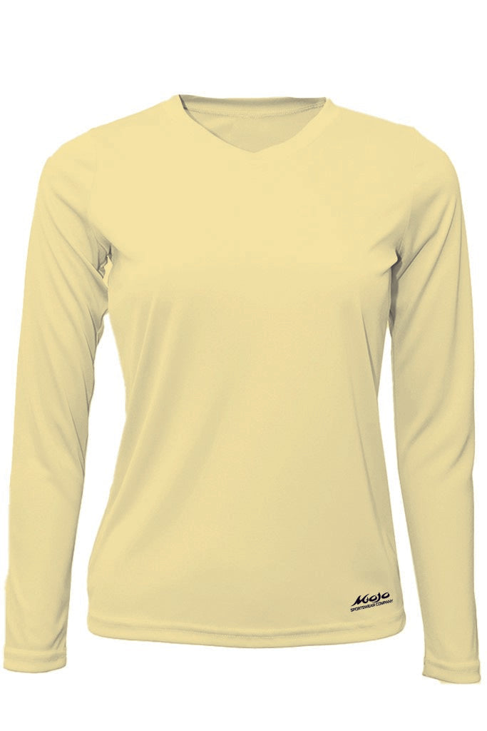 Yellow long-sleeve shirt on a white background
