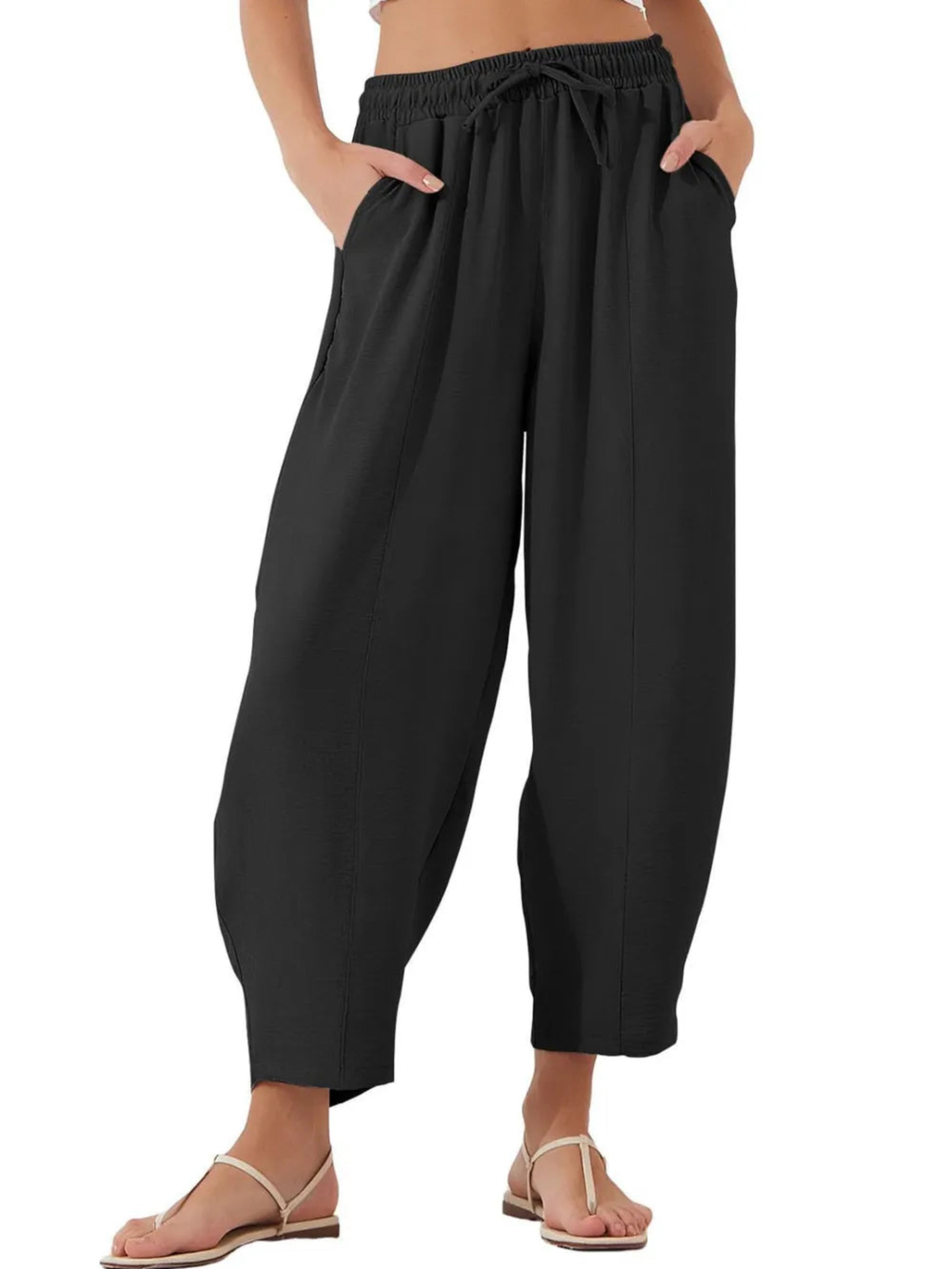 Full Size Drawstring Cropped Jogger Pants Plus Size
