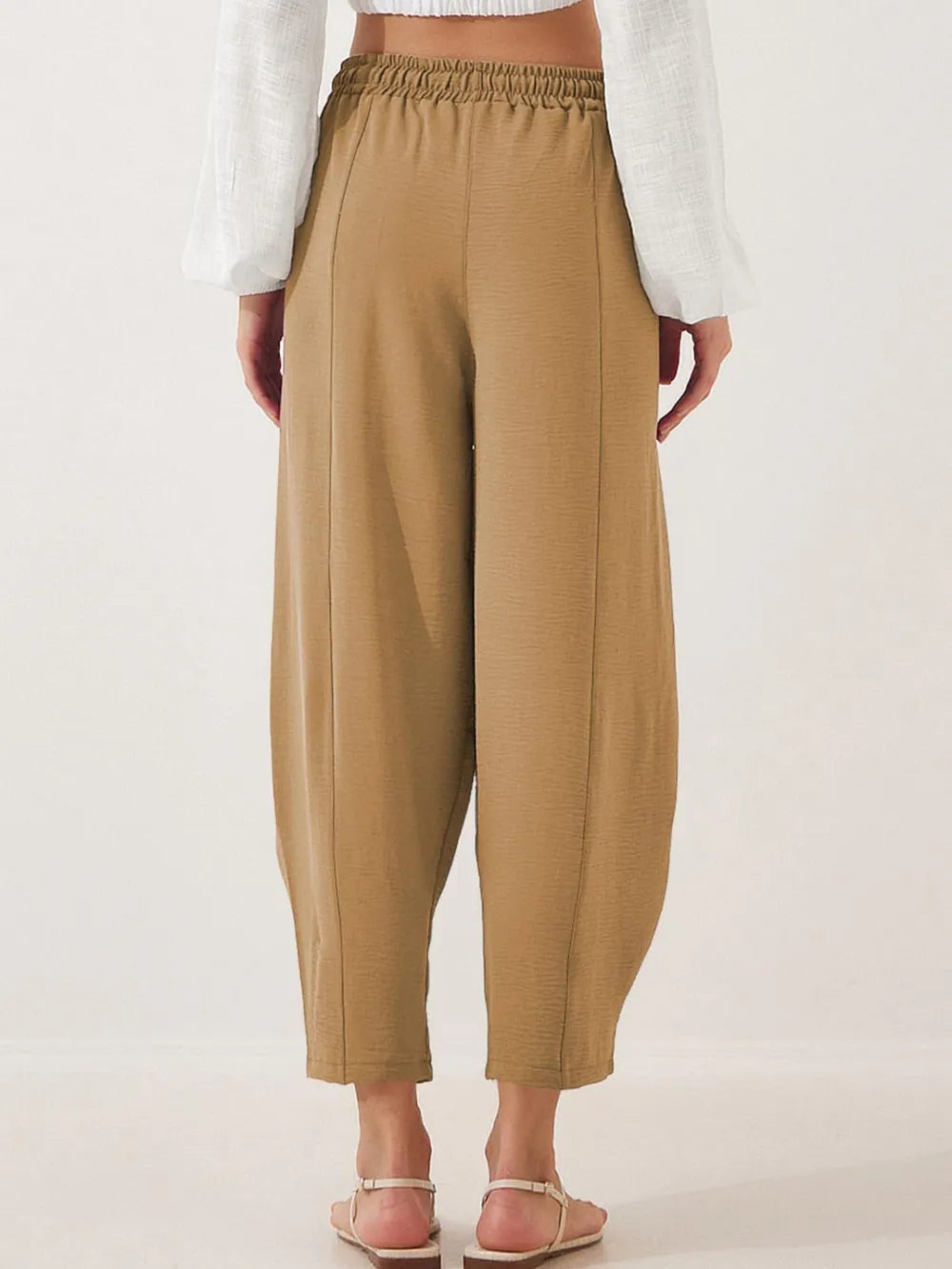 Full Size Drawstring Cropped Jogger Pants
