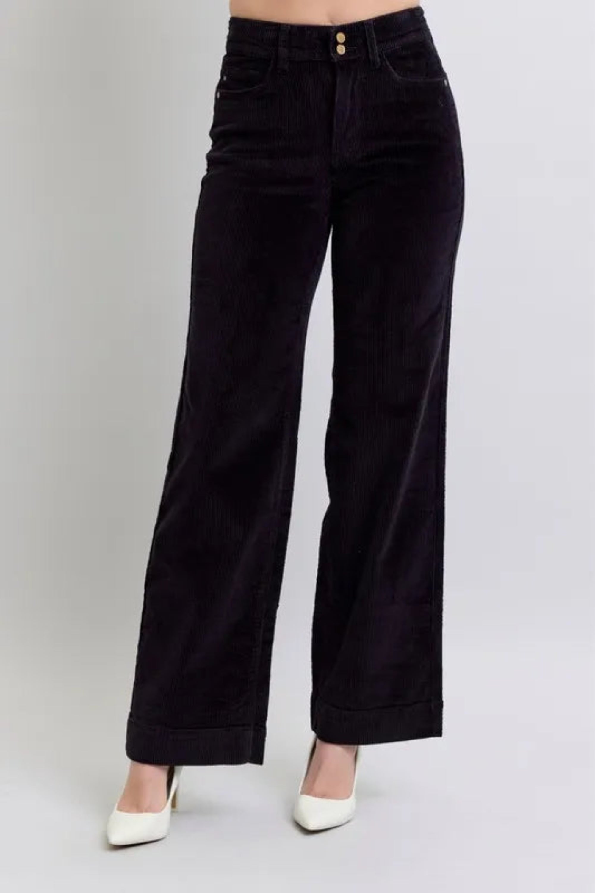 Judy Blue Full Size High Waist Corduroy Trouser Wide Plus Size