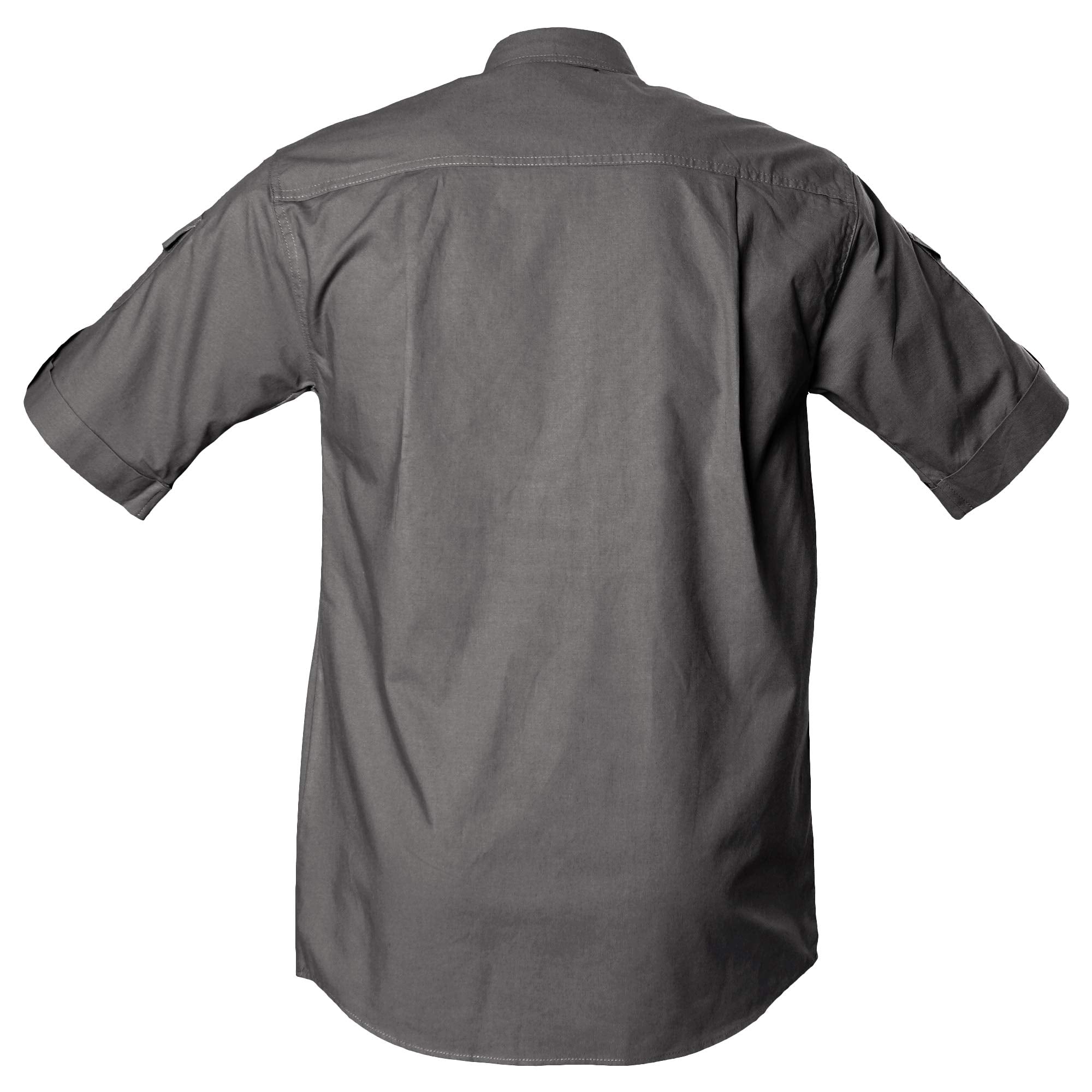 Gray short-sleeve shirt on a white background