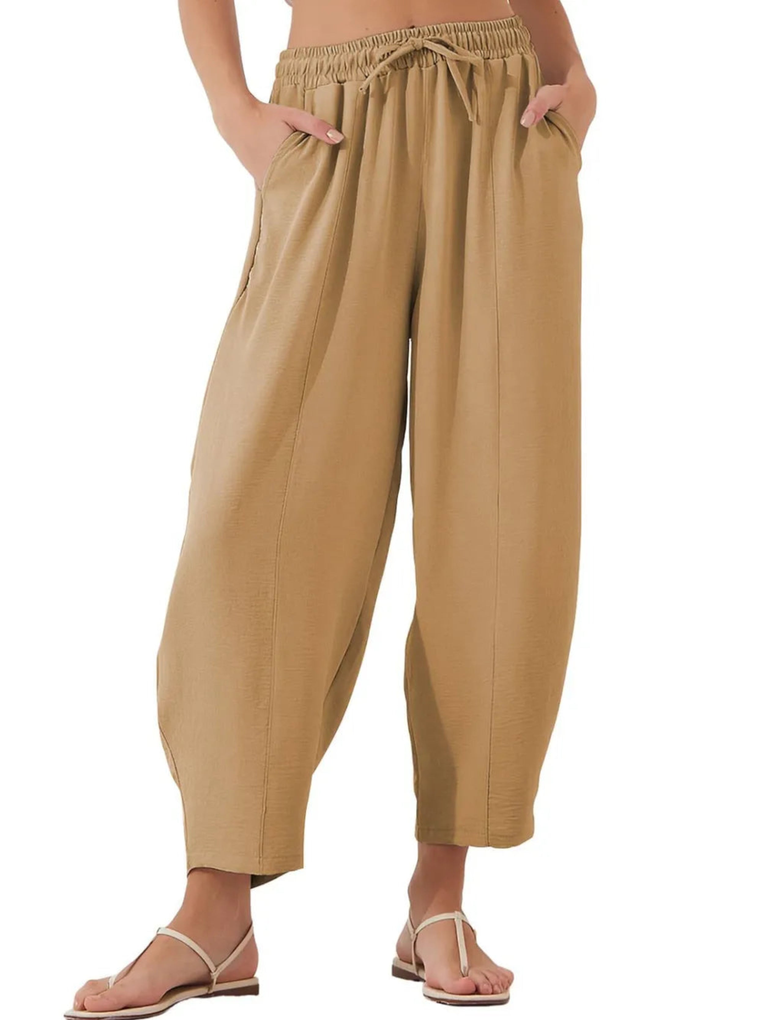 Full Size Drawstring Cropped Jogger Pants