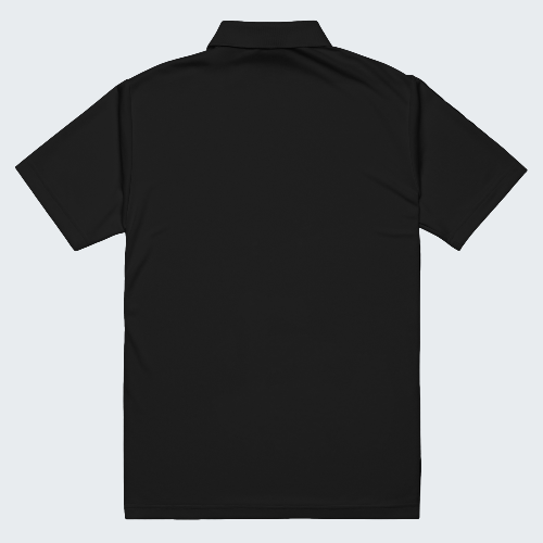 Black polo shirt on a white background