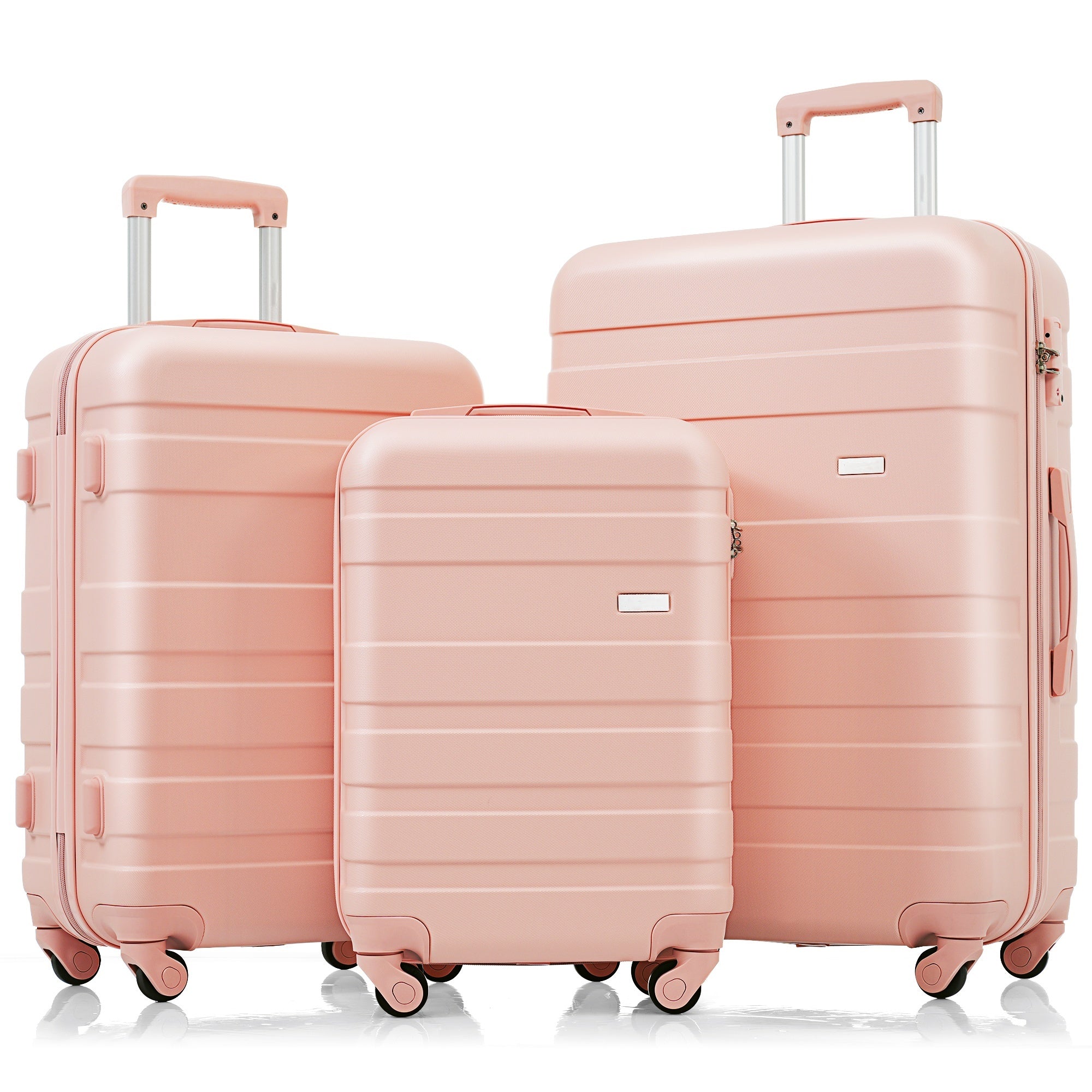 Pink ABS Hardshell Durable Suitcase Set
