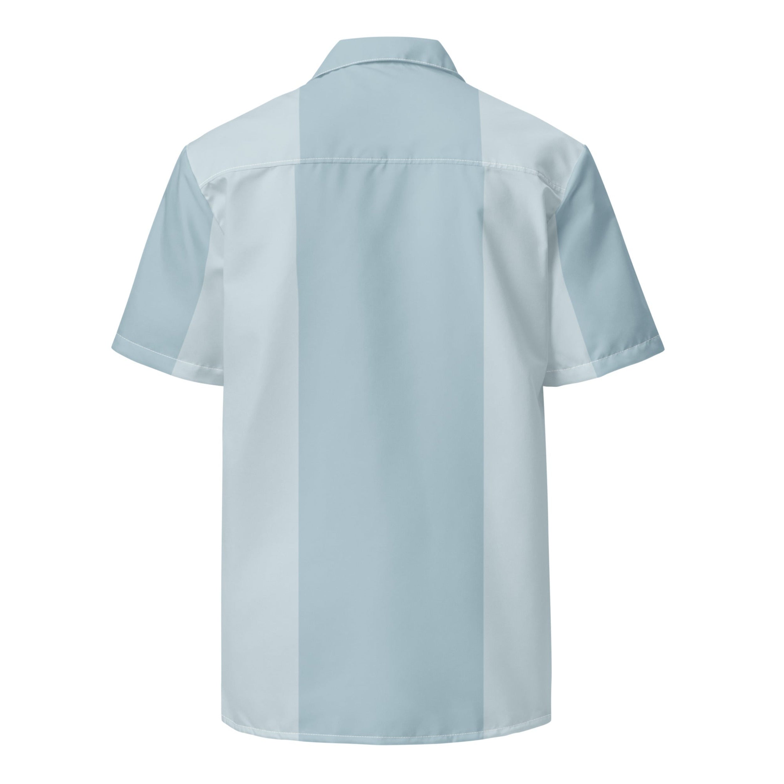 Mako Blue and Gray Button Down Camp Shirt