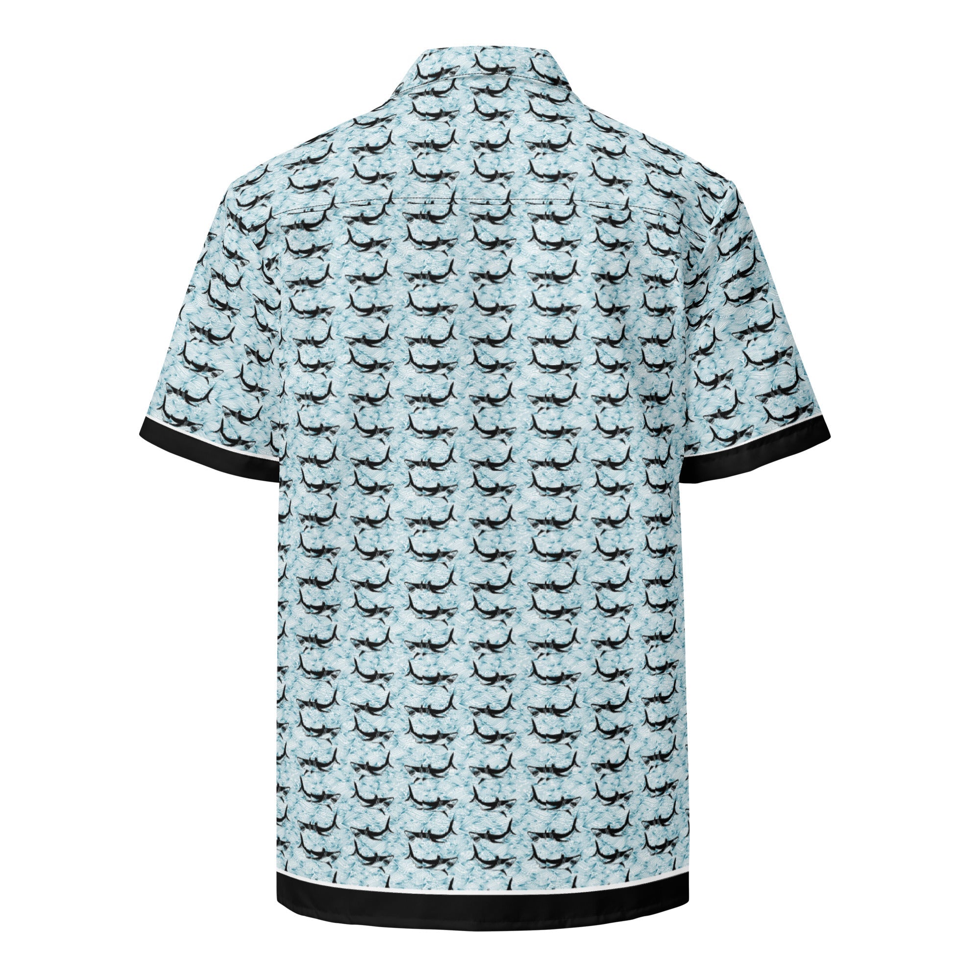 Shark Frenzy Button Down Hawaiian Shirt