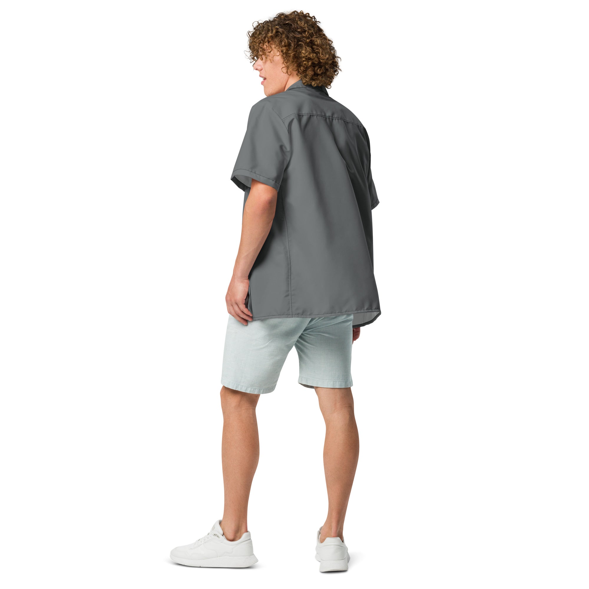 Labelless Shadow Grey Button Down Camp Shirt