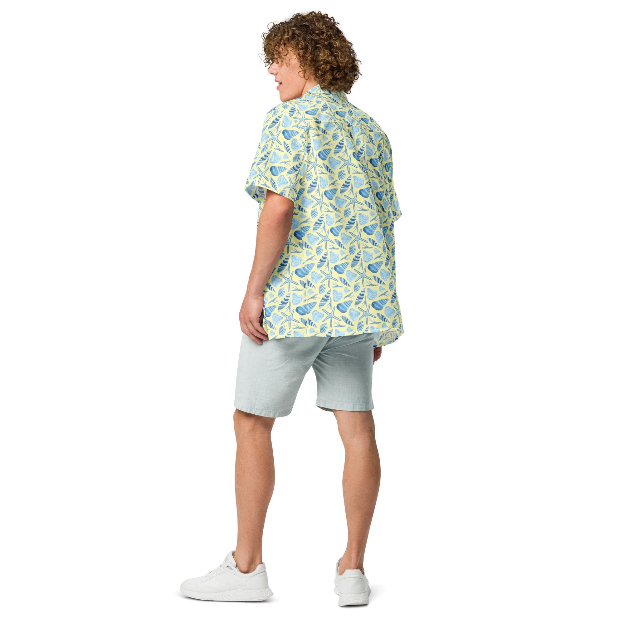Sunny Shell Button Down Hawaiian Shirt