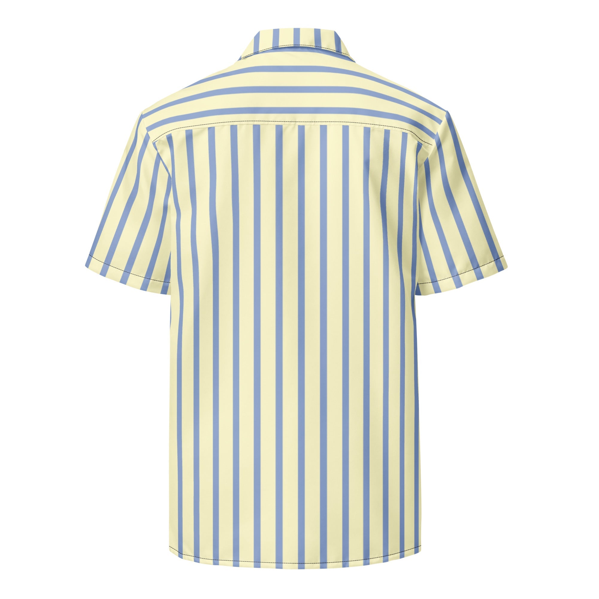 Mellow Yellow an Marlin Blue Striped Button-Down Camp Shirt