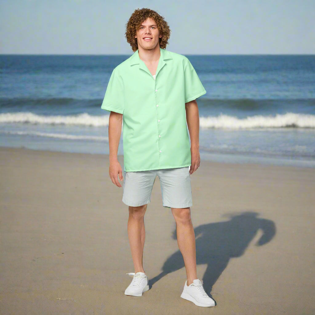Labelless Mint Green Button Down Camp Shirt