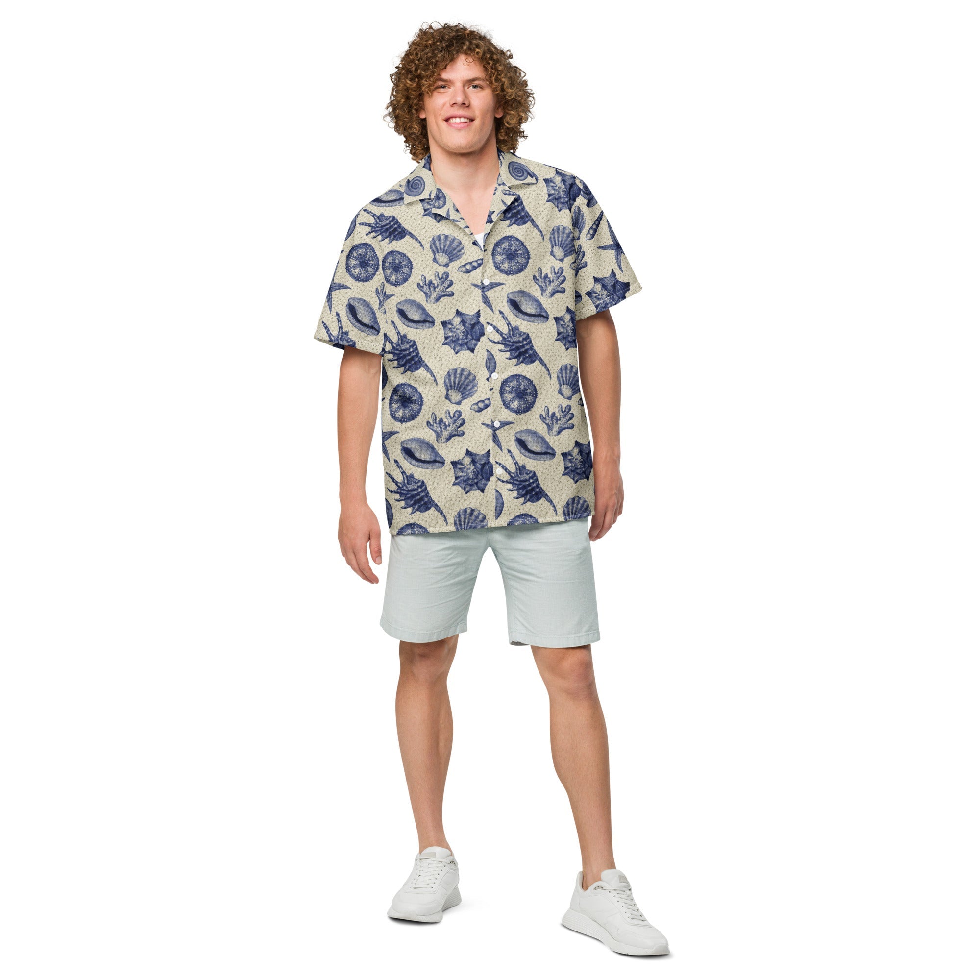 Men’s Vintage Beach Shell Hawaiian Shirt 