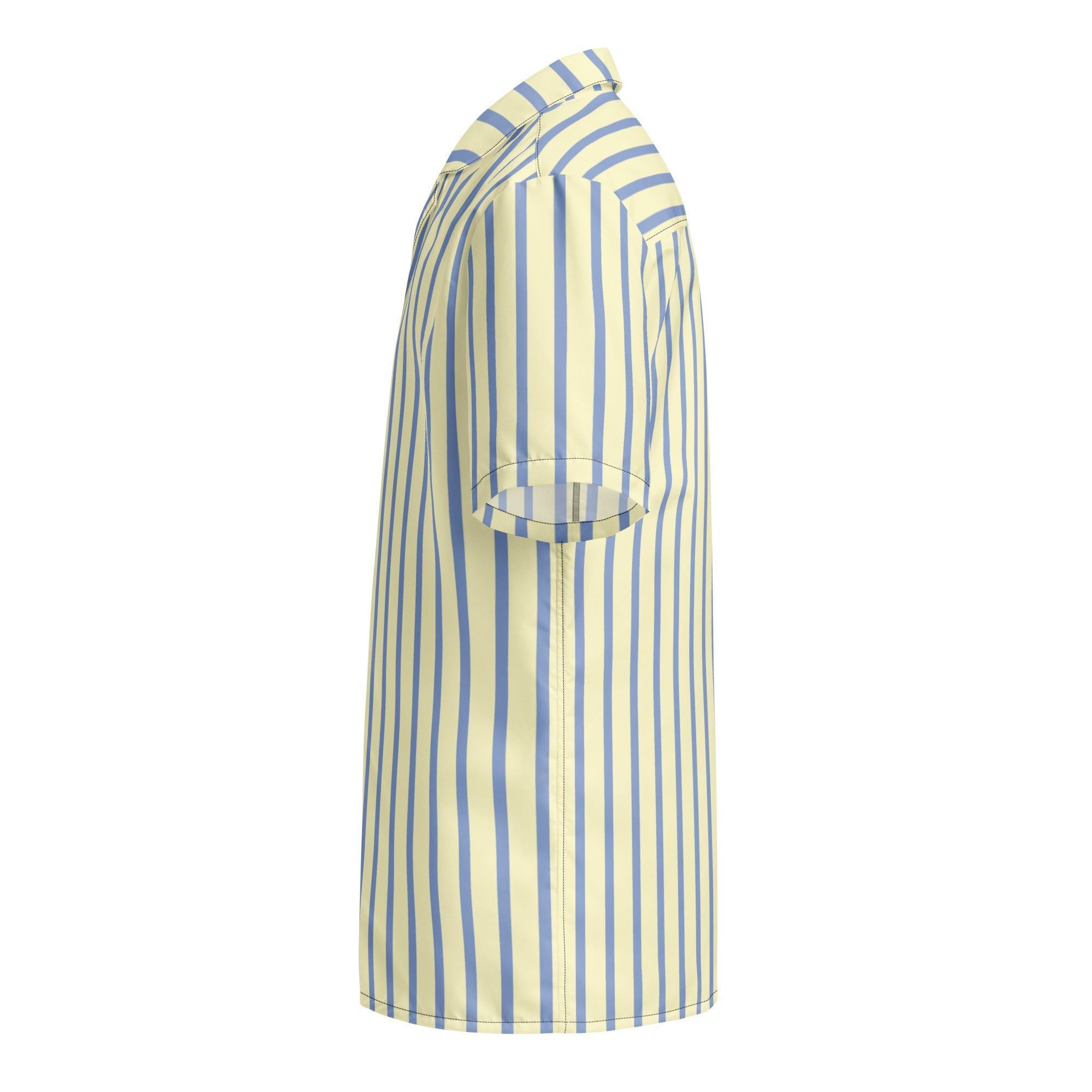 Mellow Yellow an Marlin Blue Striped Button-Down Camp Shirt