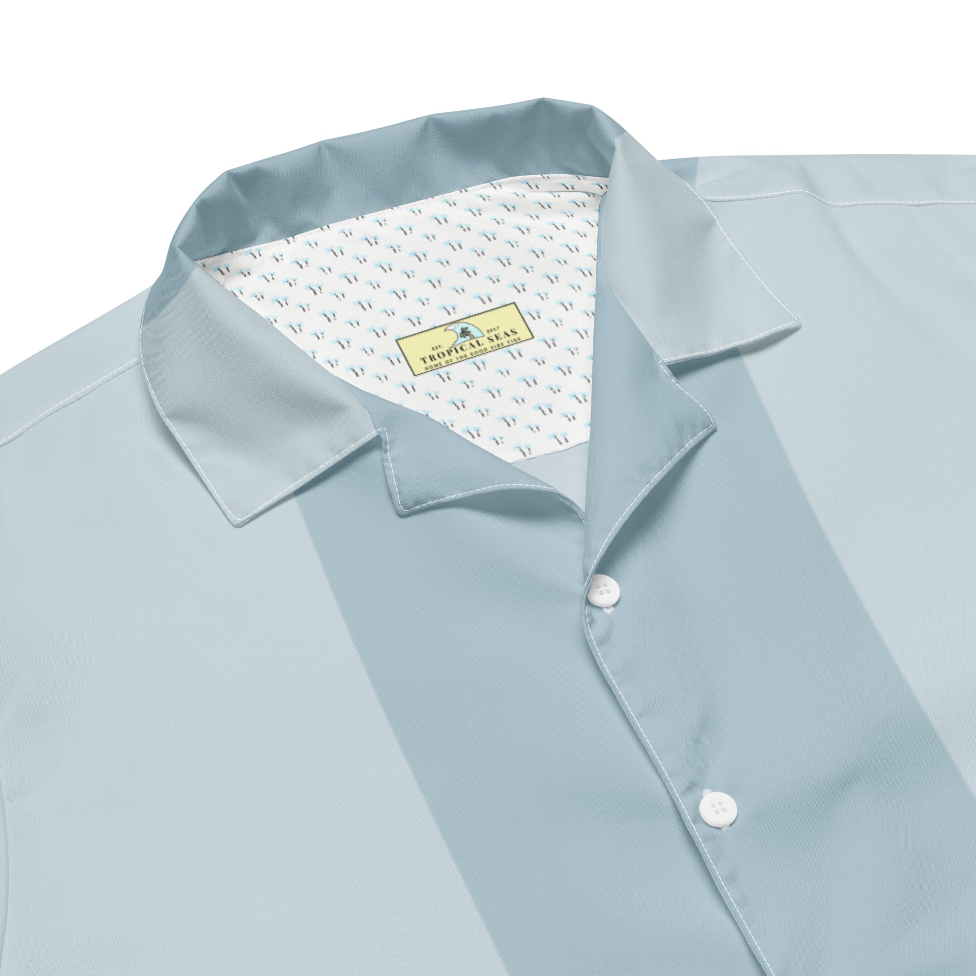 Mako Blue and Gray Button Down Camp Shirt
