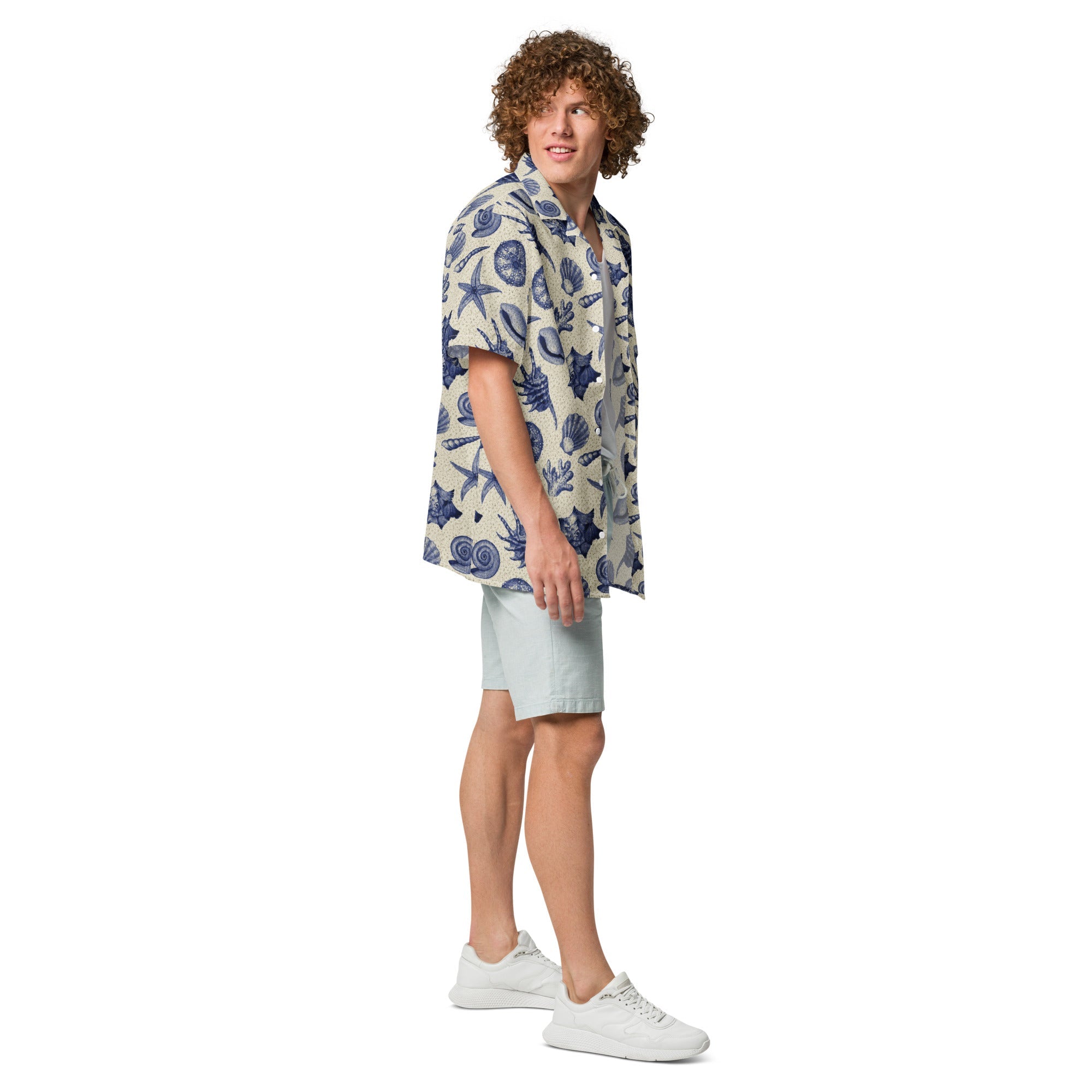 Men’s Vintage Beach Shell Hawaiian Shirt 