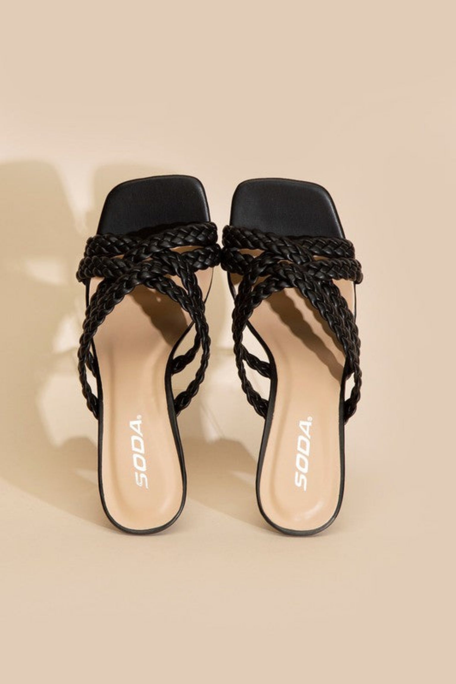 Kellans-S Double Cross Braided Heels