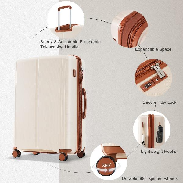 Three Piece Luggage Set with USB Port and Carry on