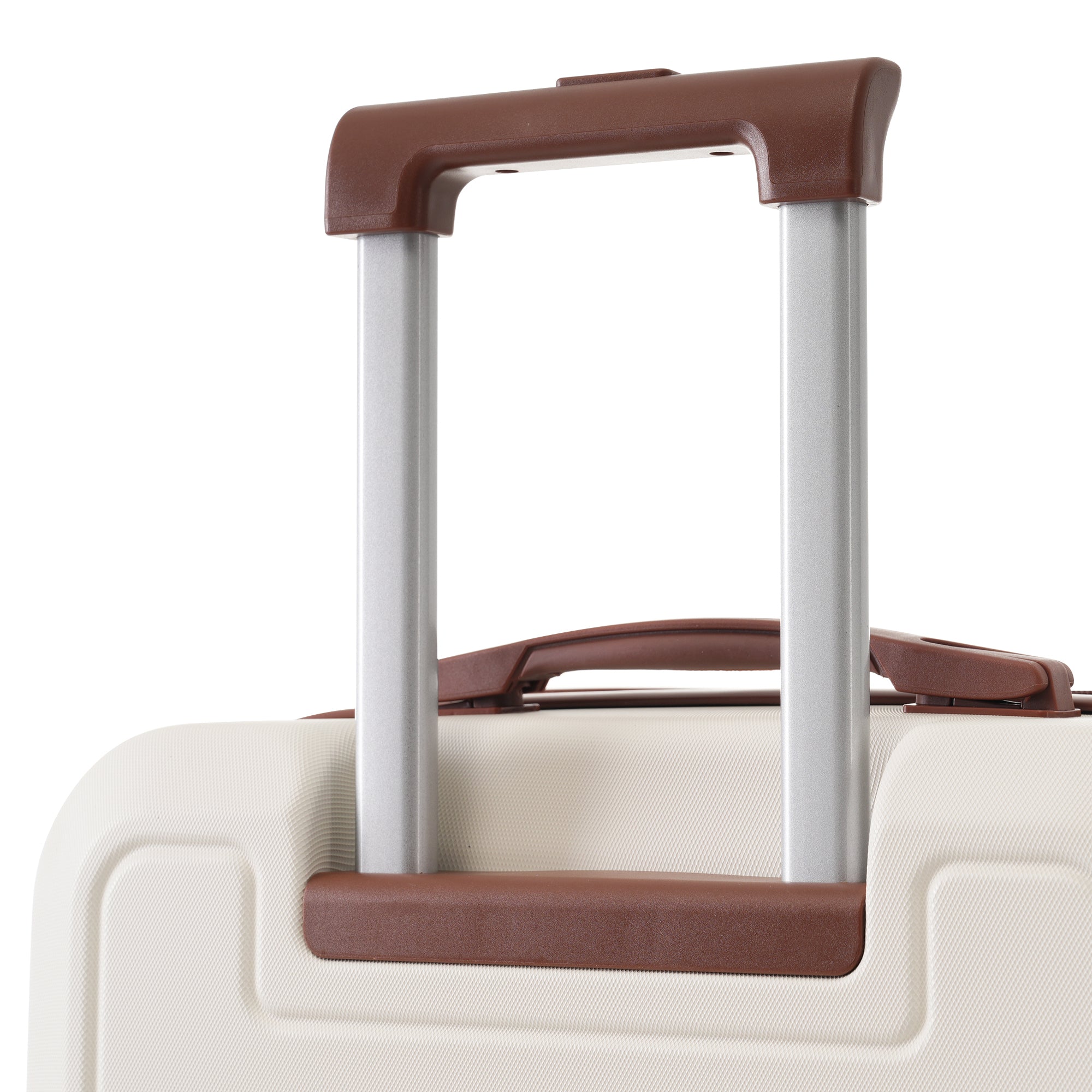 Brown and White Four Piece Luggage Set with Compression Packing Cubes for Suitcase Expandable Spinner Wheels Lightweight Suitcase with TSA Lock 16 IN+20IN+24IN+28IN