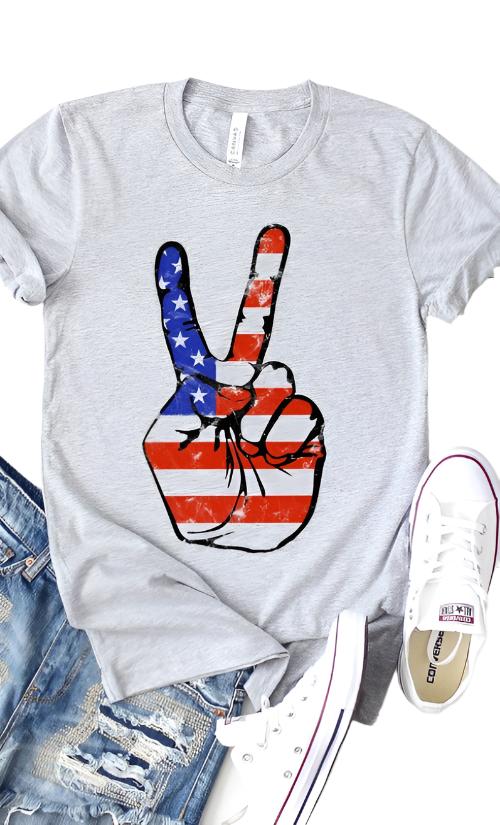 American Peace Sign Graphic Tee