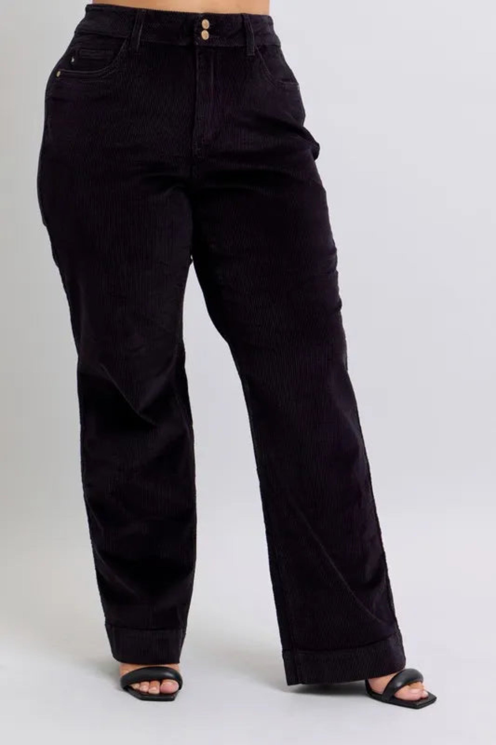 Judy Blue Full Size High Waist Corduroy Trouser Wide Plus Size