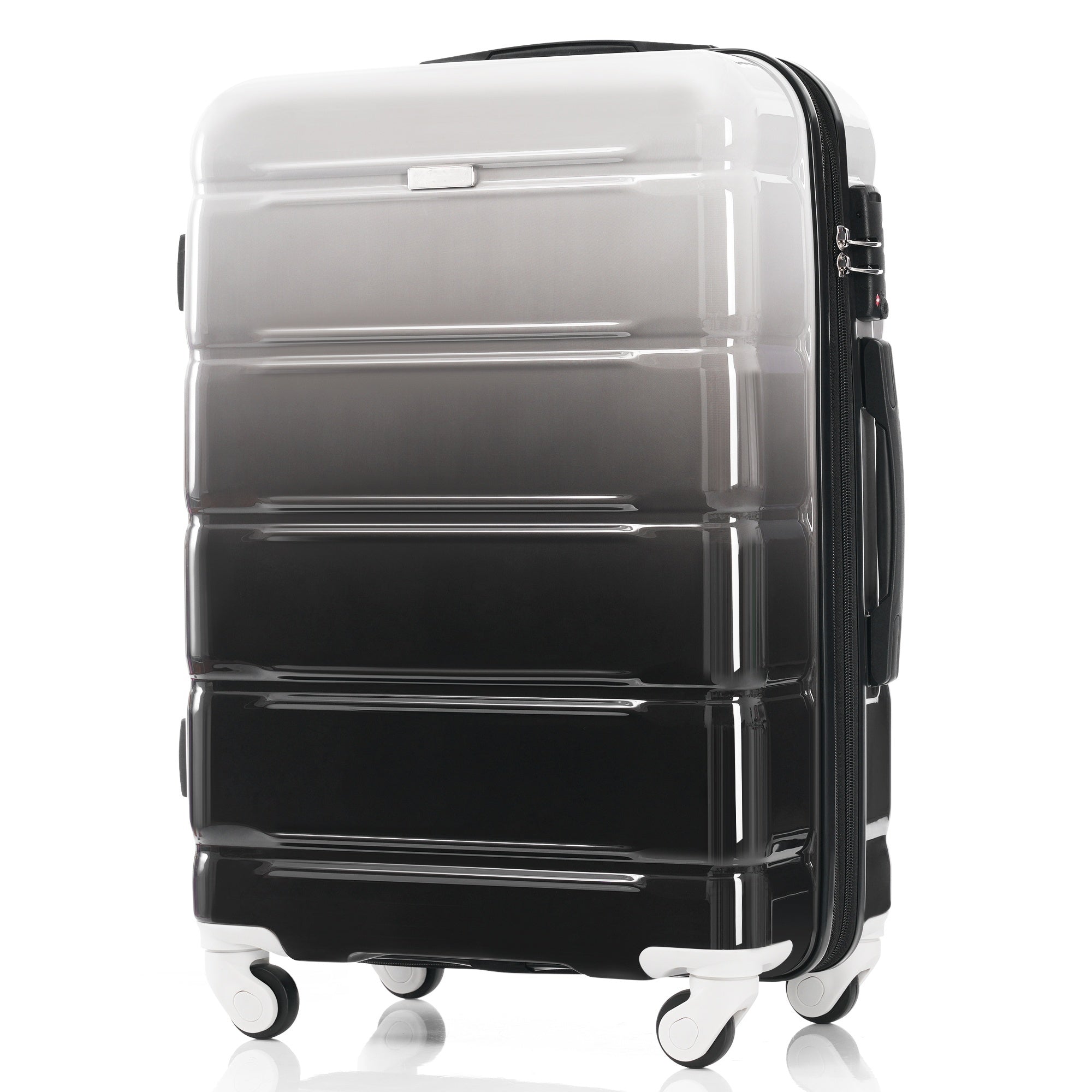 Black Airline Certified Carry-on Luggage with Cup Holder with Hard Shell Luggage with Spinner
