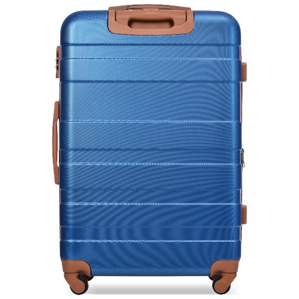 Blue Expandable ABS Hardshell Three Piece Luggage Set