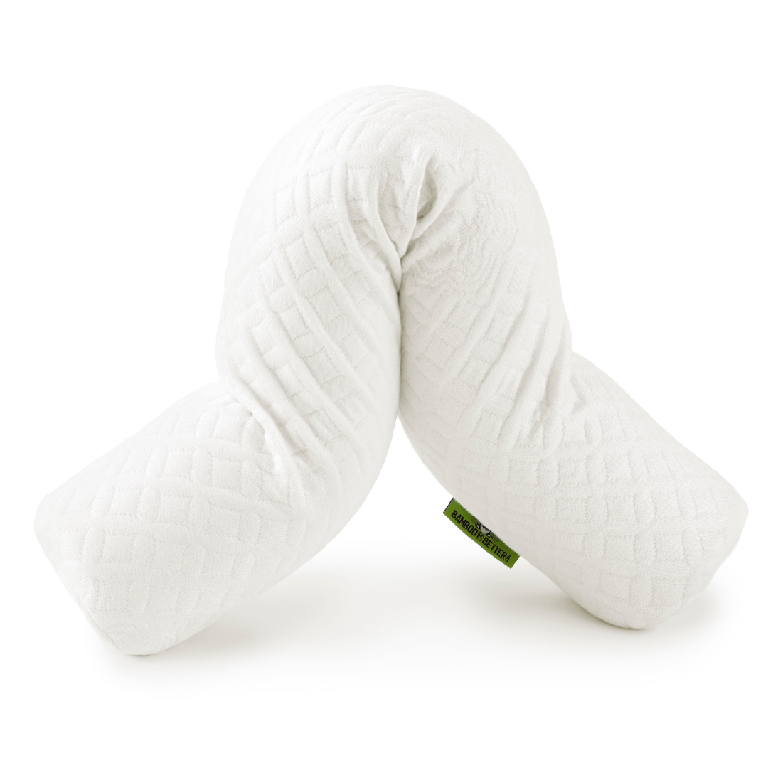 White U-shaped pillow on a white background