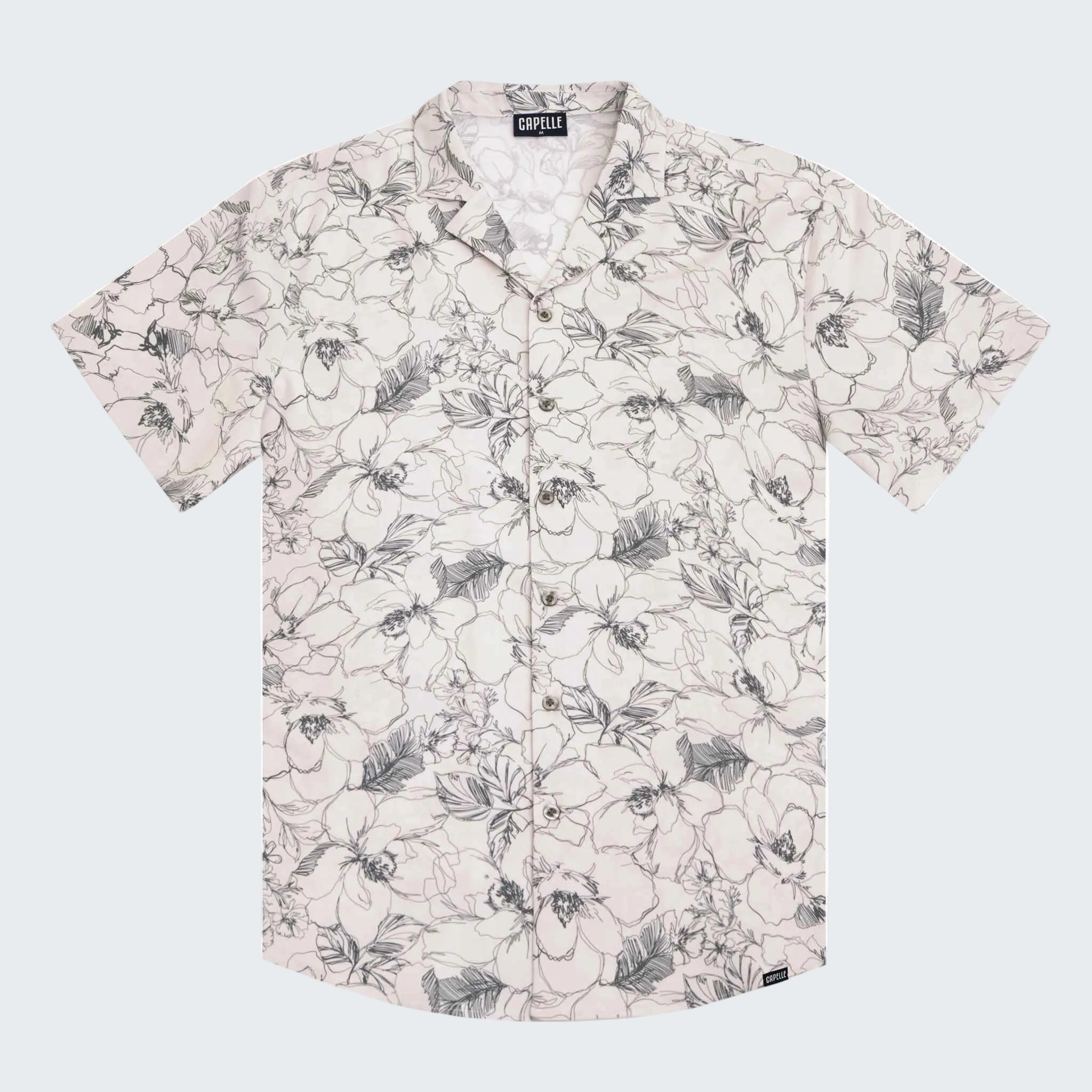Floral patterned shirt on a white background