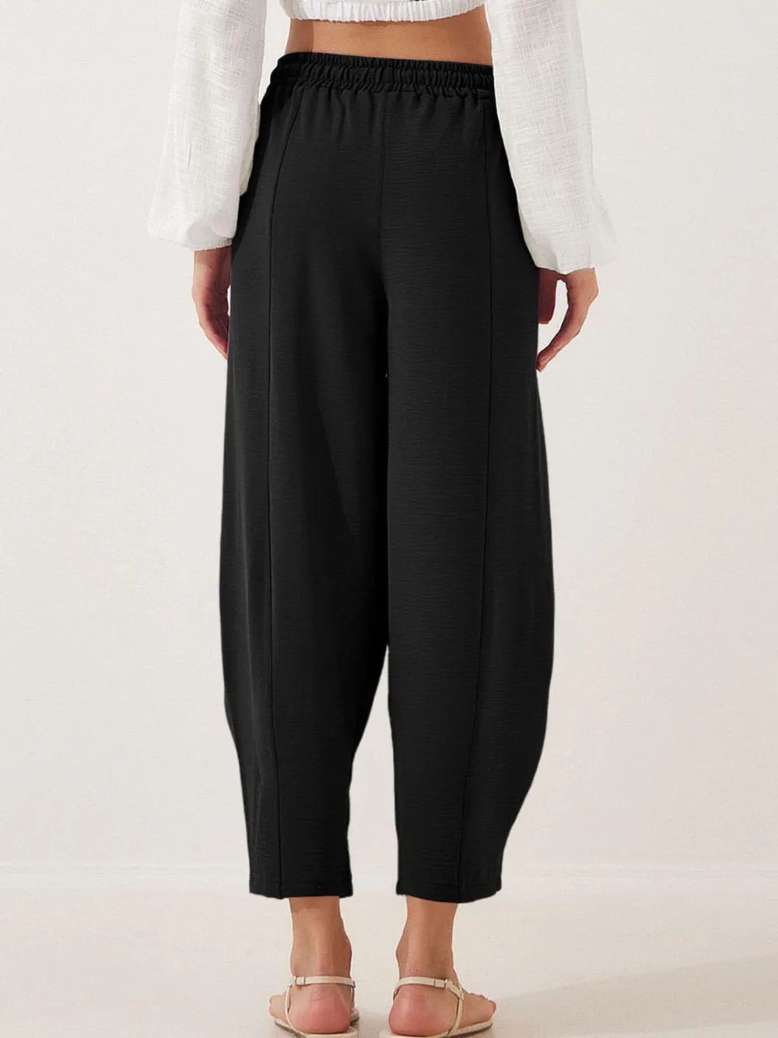 Full Size Drawstring Cropped Jogger Pants Plus Size