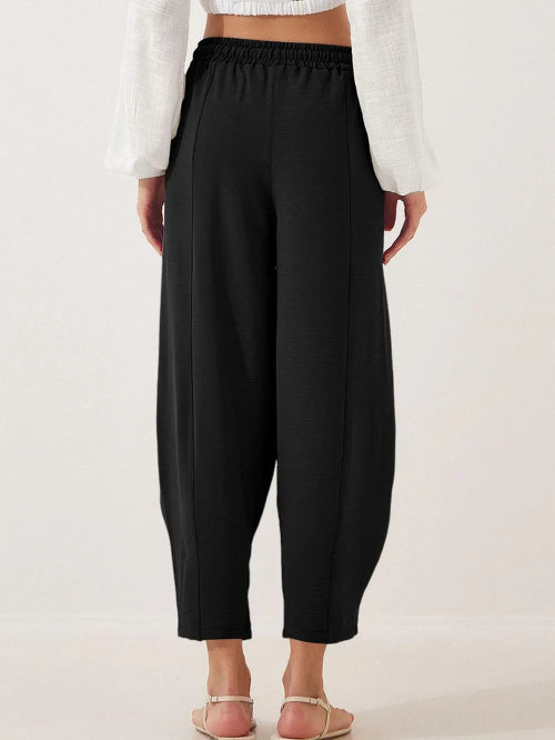 Full Size Drawstring Cropped Jogger Pants Plus Size