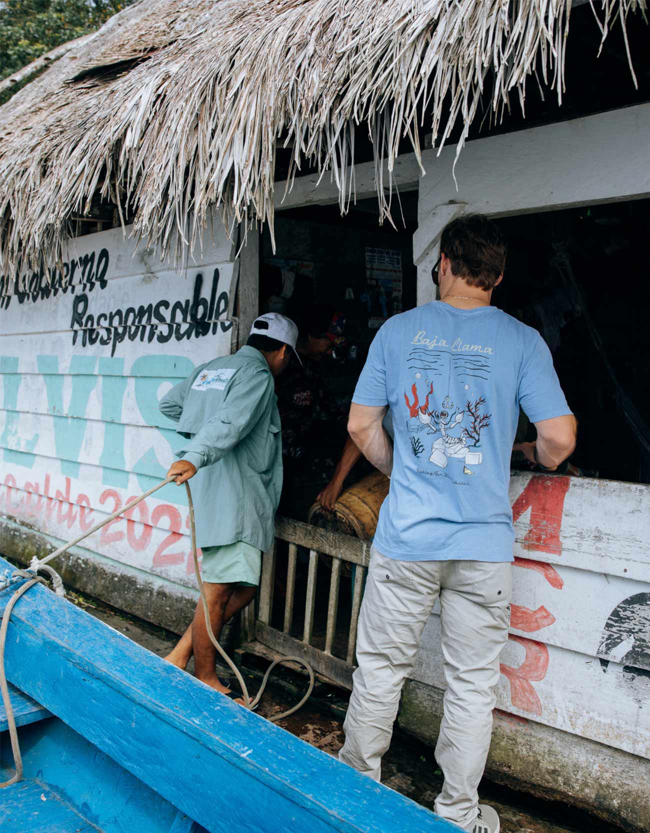 White Lobster Acid Wash Tee