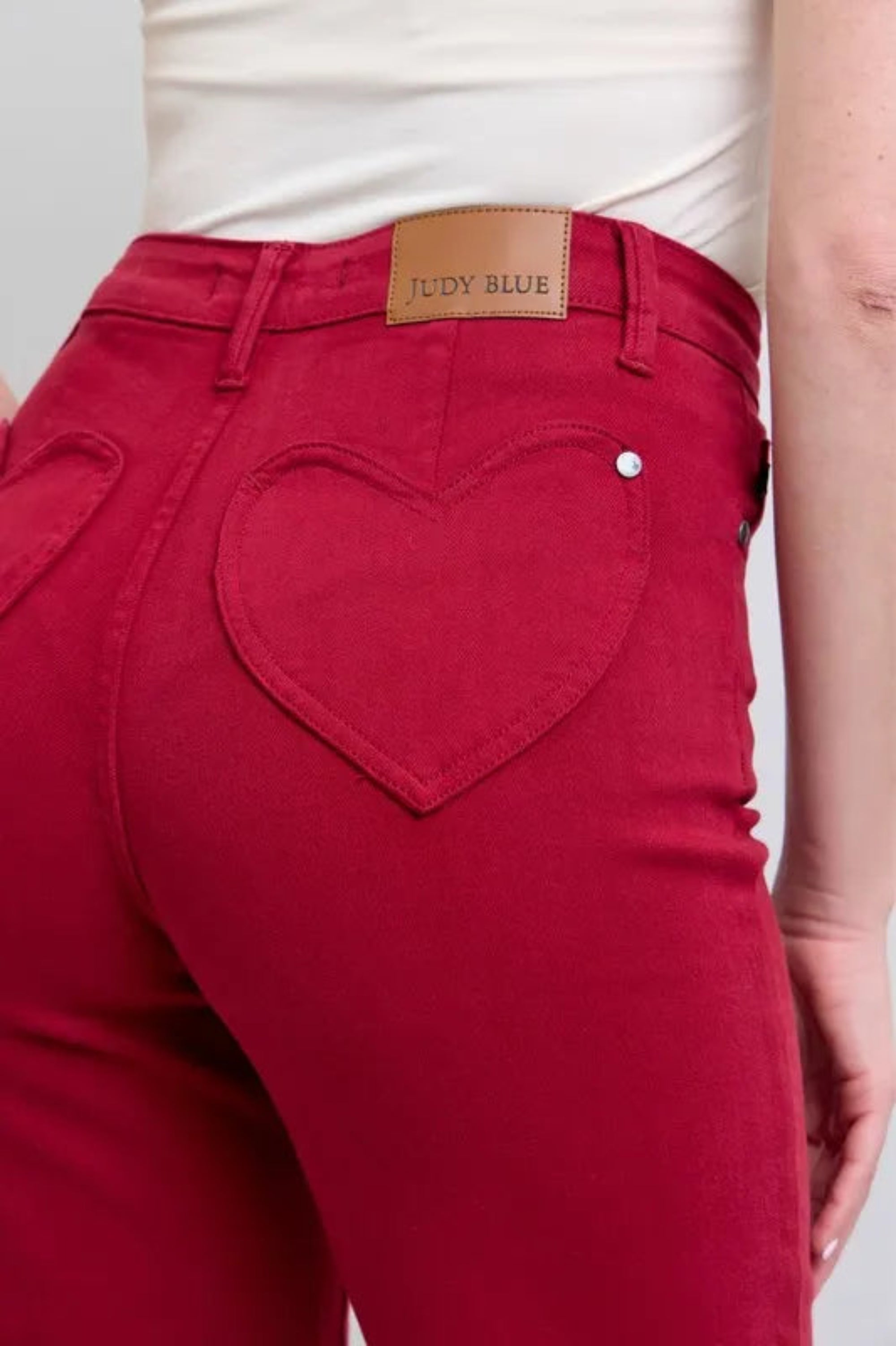 Judy Blue Full Size High Waist Heart Shaped Back Pockets 