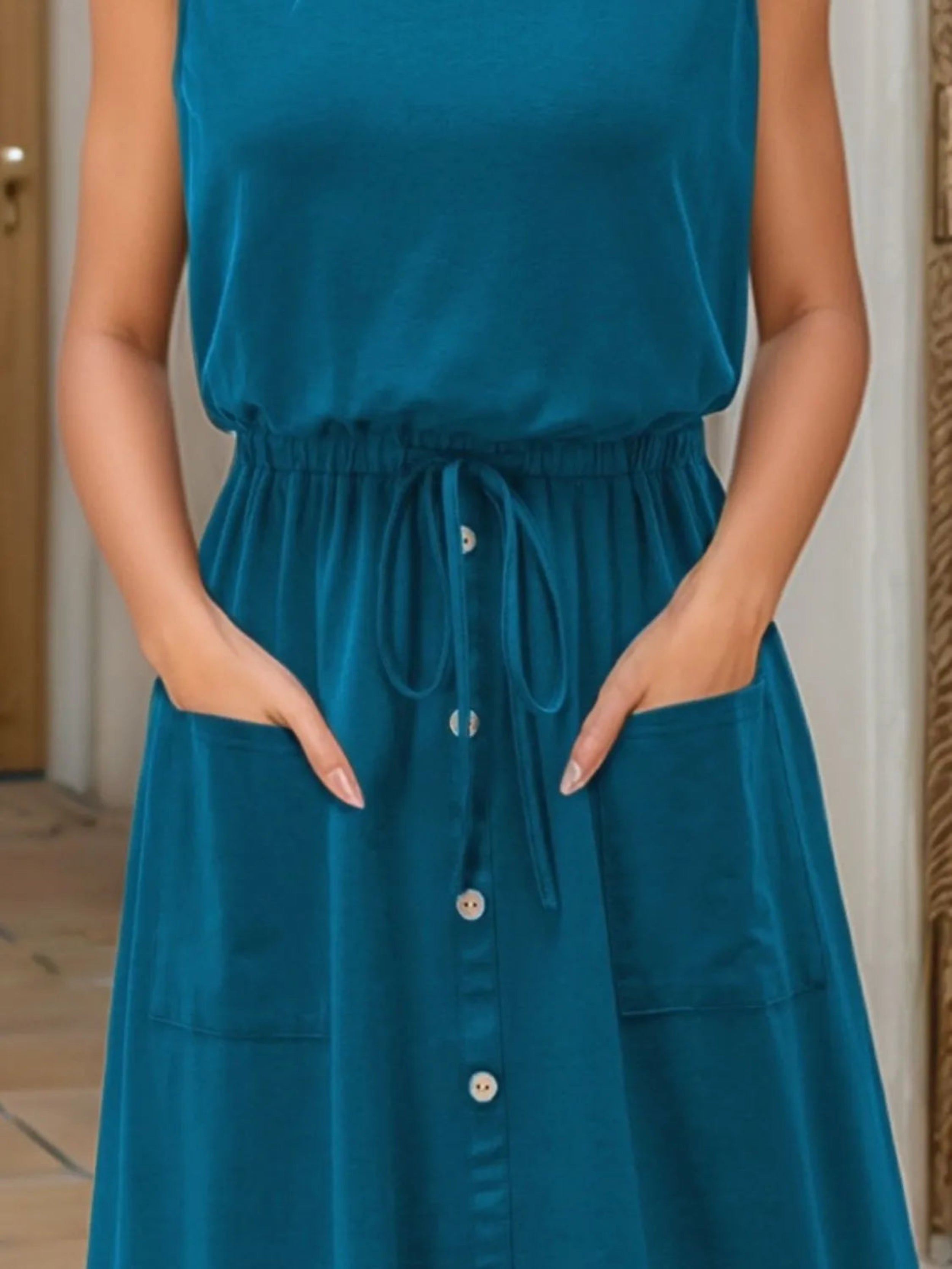 Full Size Round Neck Sleeveless Tank Dress