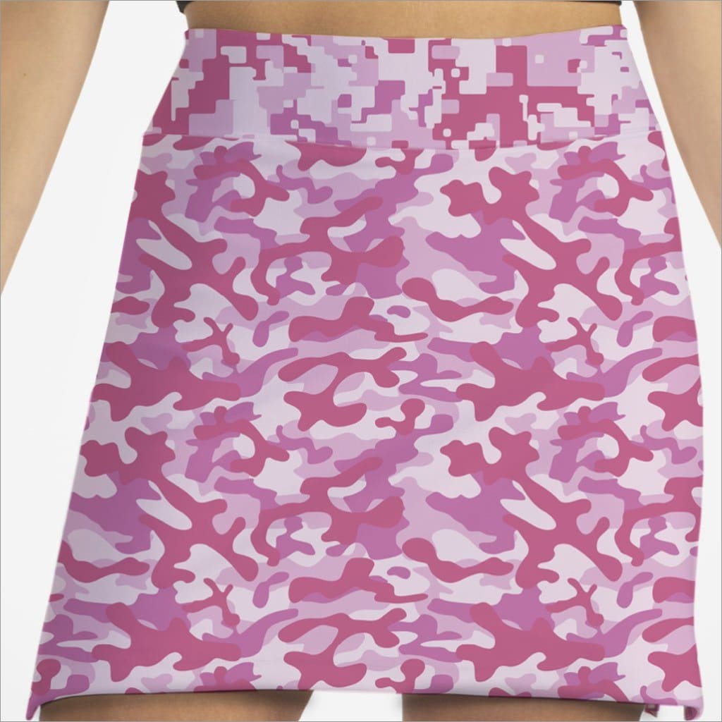 Pink camouflage skirt on a white background