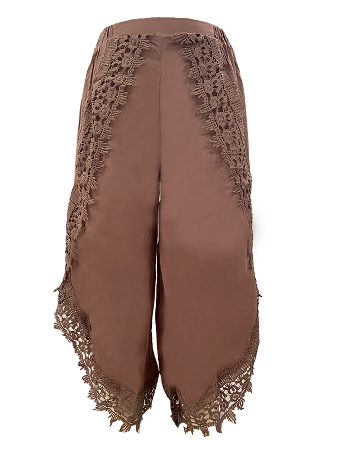 Full Size Lace Detail Wide Leg Pants