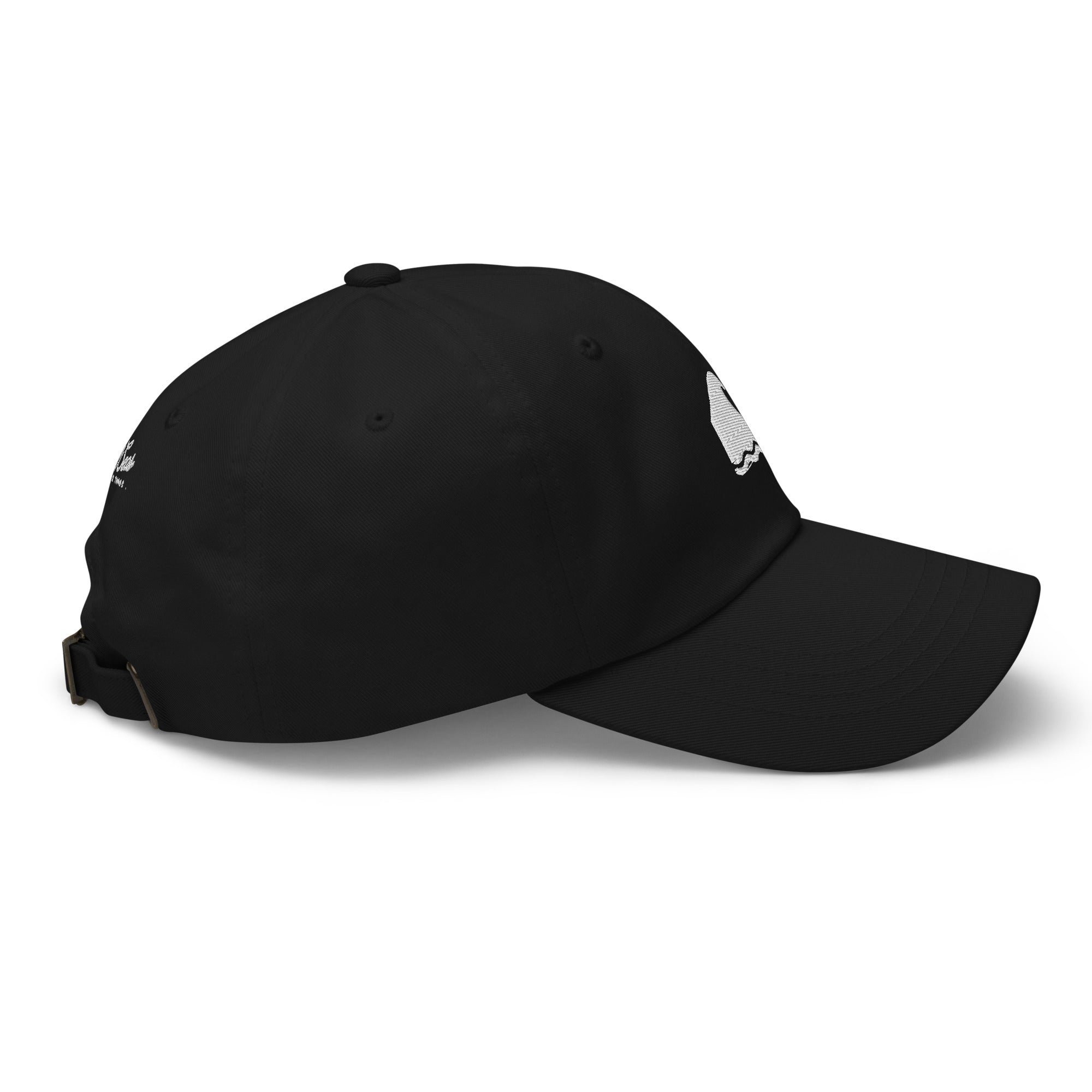 Black Embroidered Wave and Palm Dad Hat