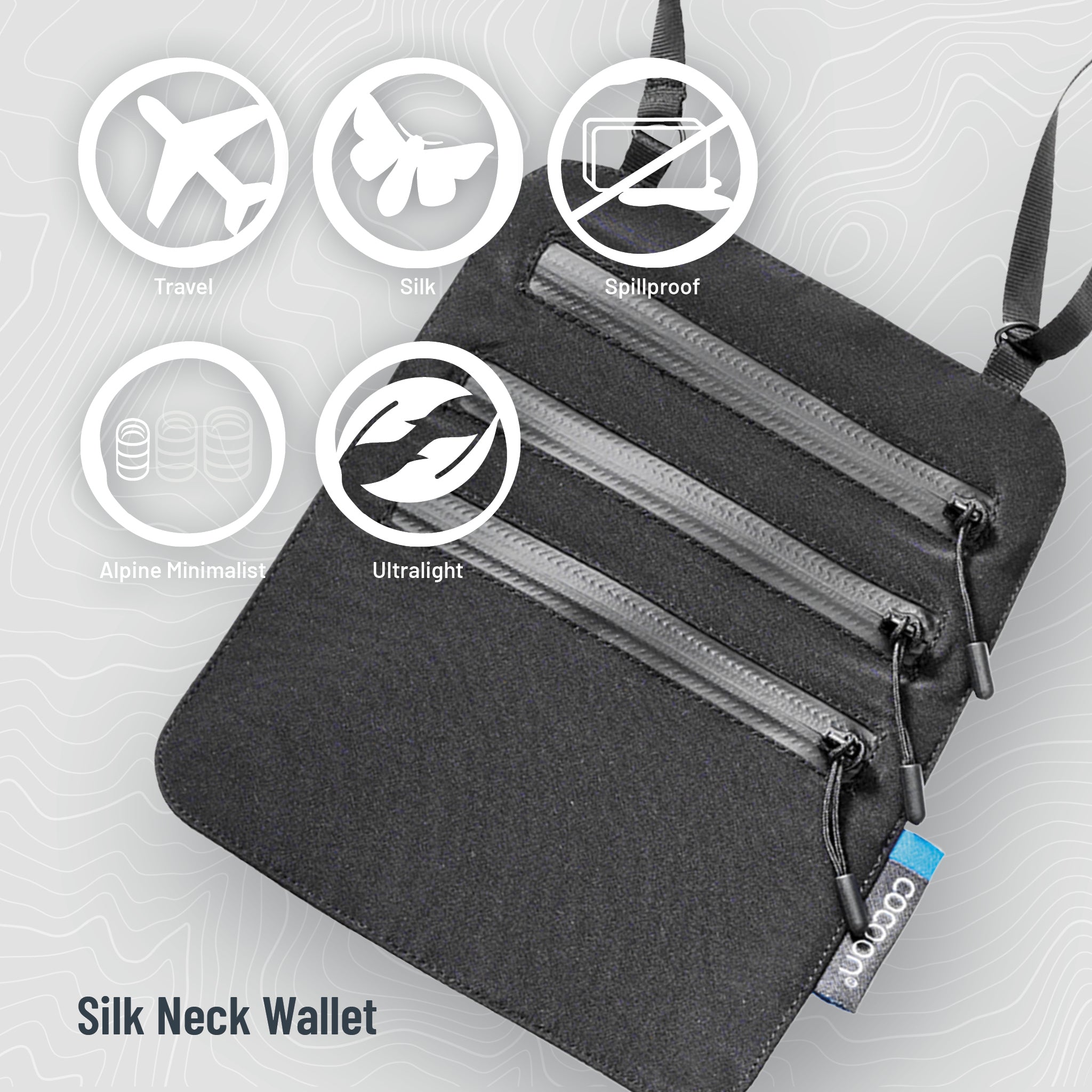 COCOON Secret Neck Wallet Monsoon Silk™ RFID