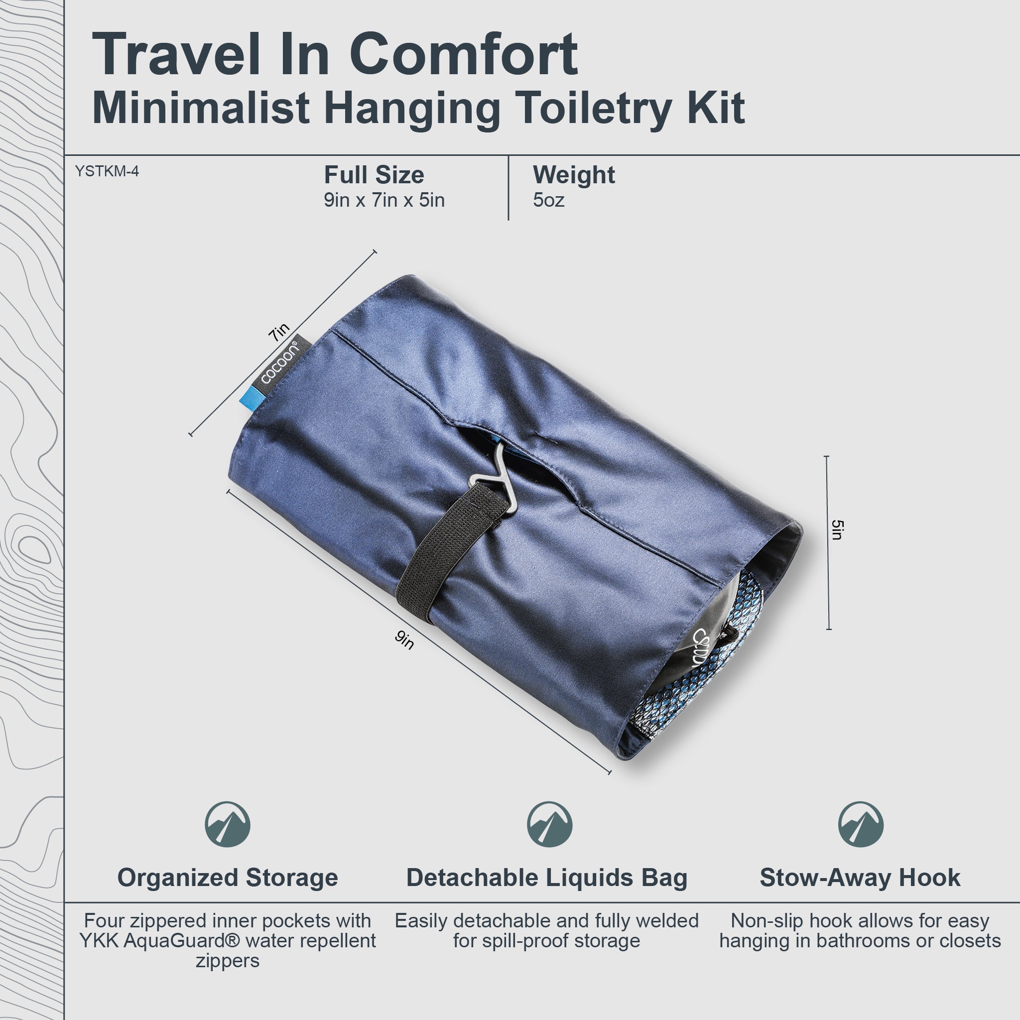 COCOON Minimalist Hanging Toiletry Kit Monsoon Silk™