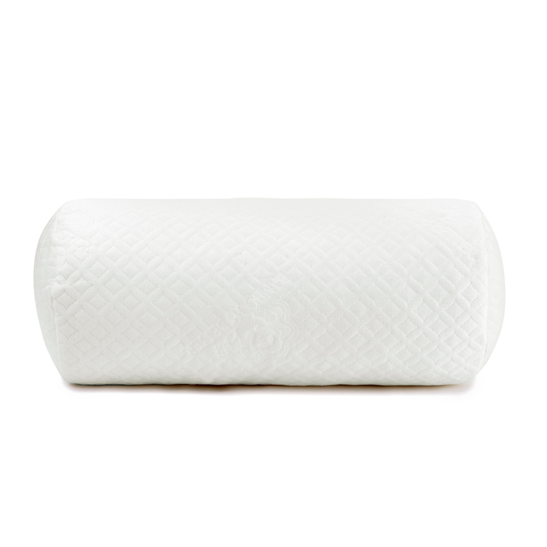 White yoga bolster on a white background