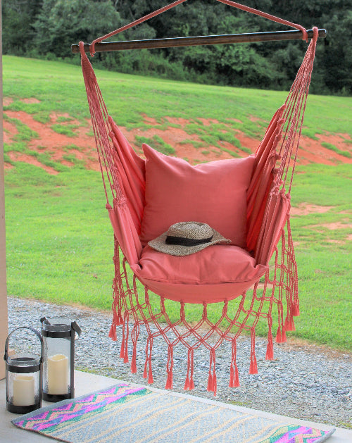 Limbo Imports Hammocks - Coral Pink Cotton Throw Pillow | CORAL PINK