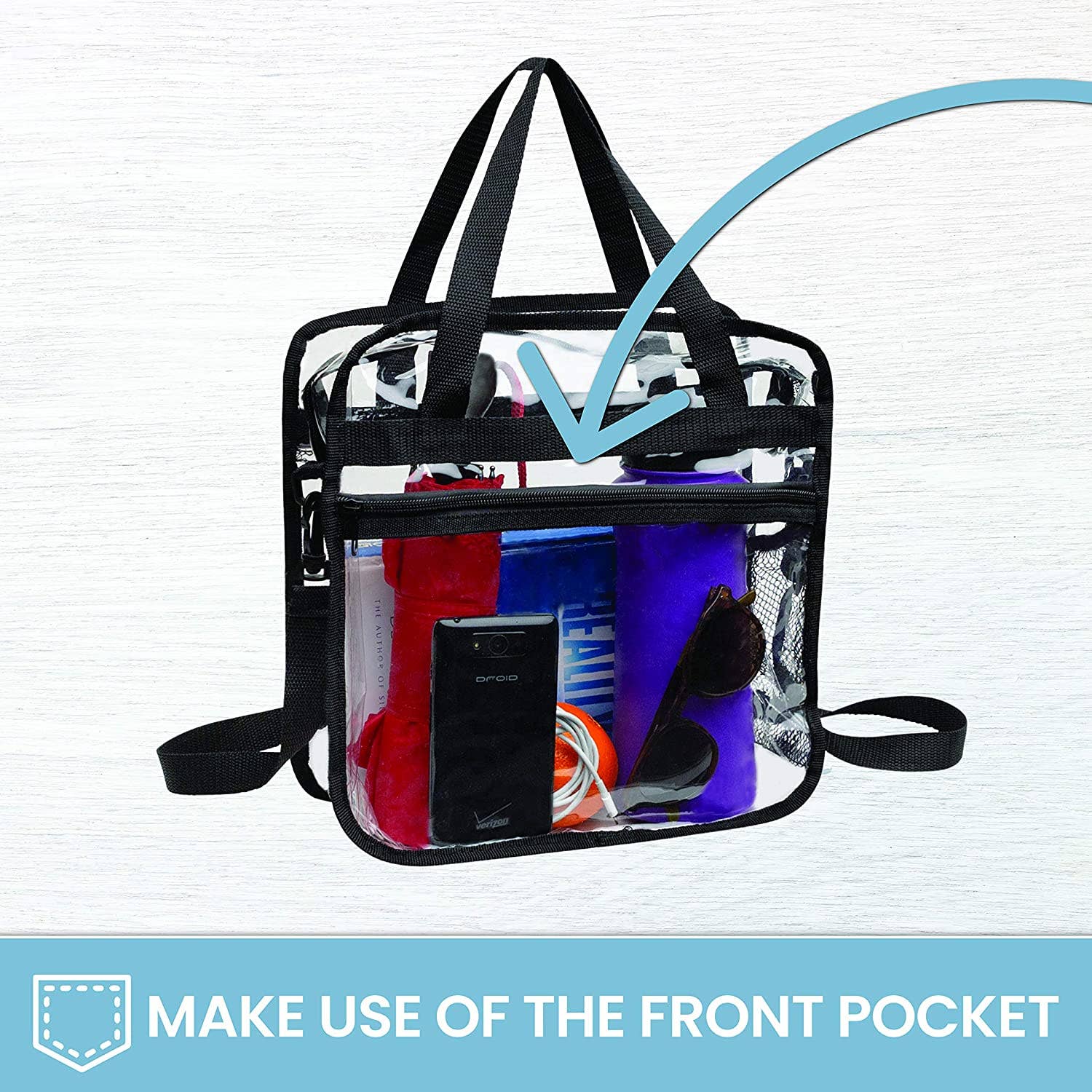 Bagsko Clear Stadium Approved Bag With Zipper 