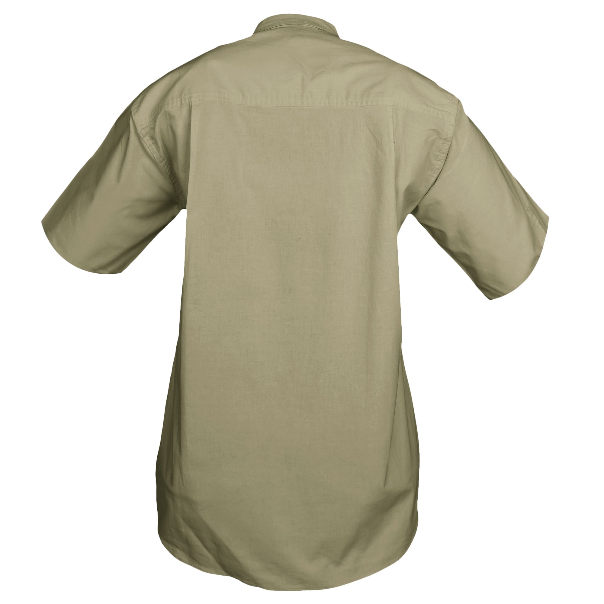 Beige short-sleeve shirt on a white background