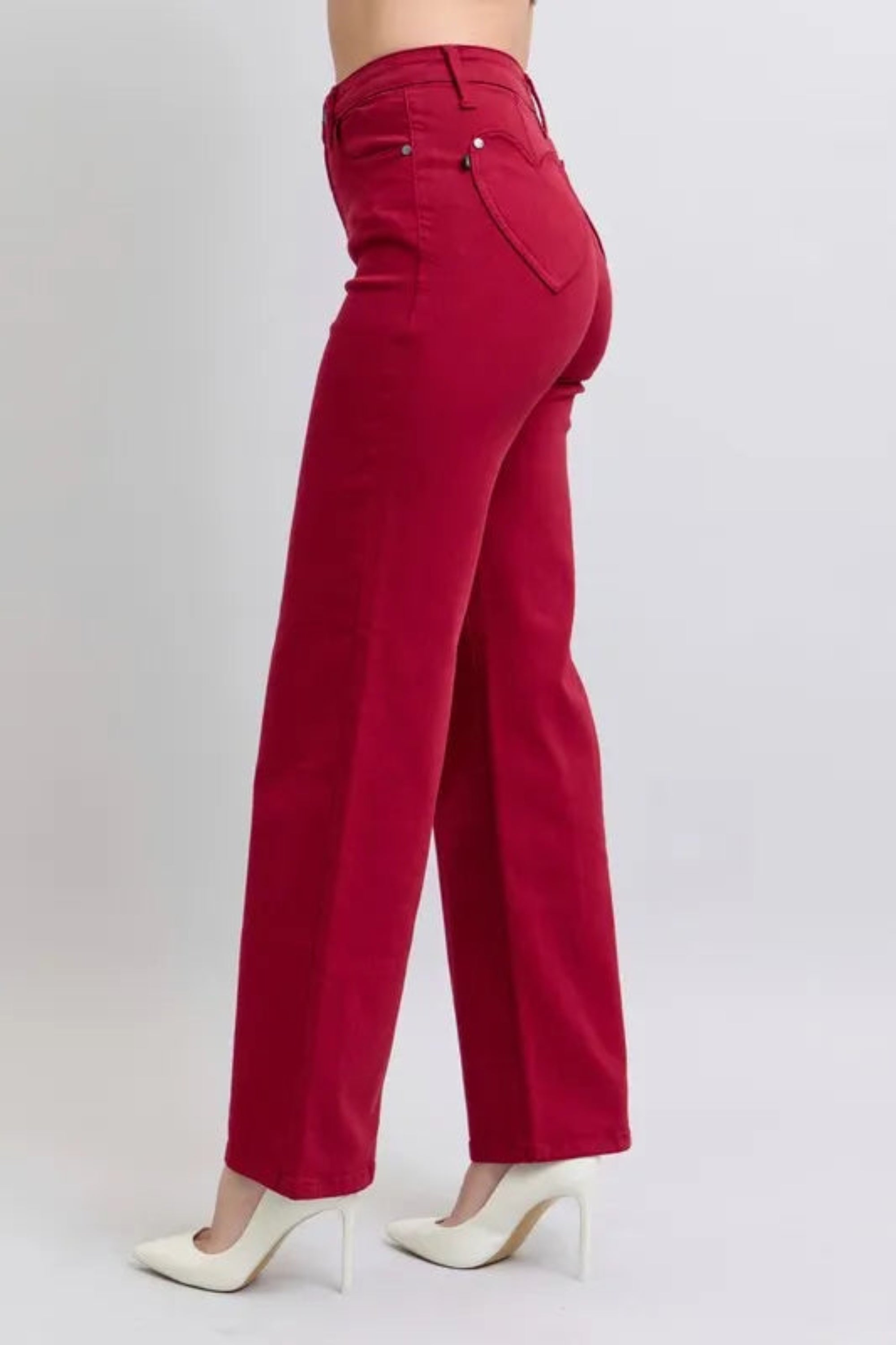 Judy Blue Full Size High Waist Heart Shaped Back Pockets 