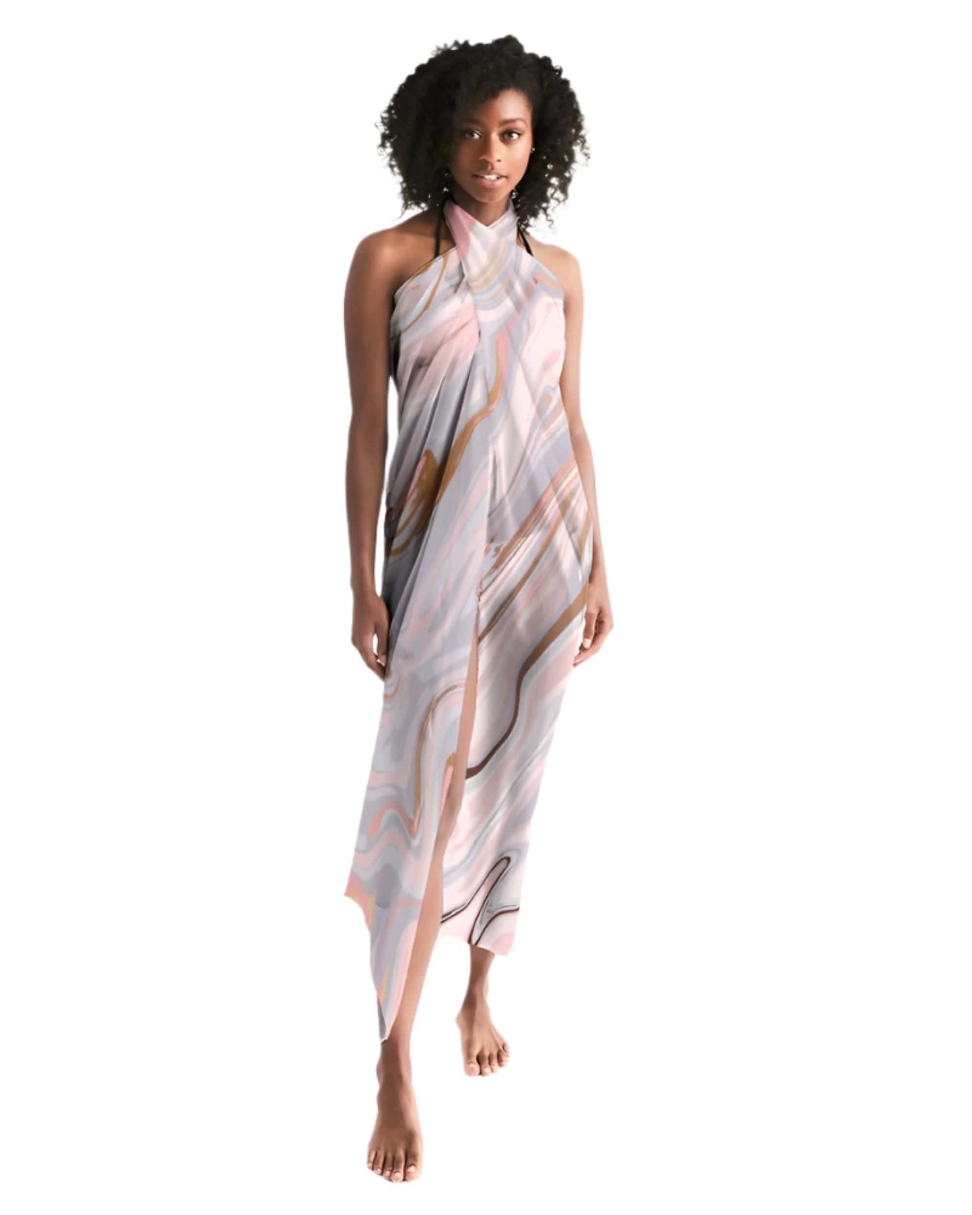 Sheer Love Marble Swimsuit Sarong