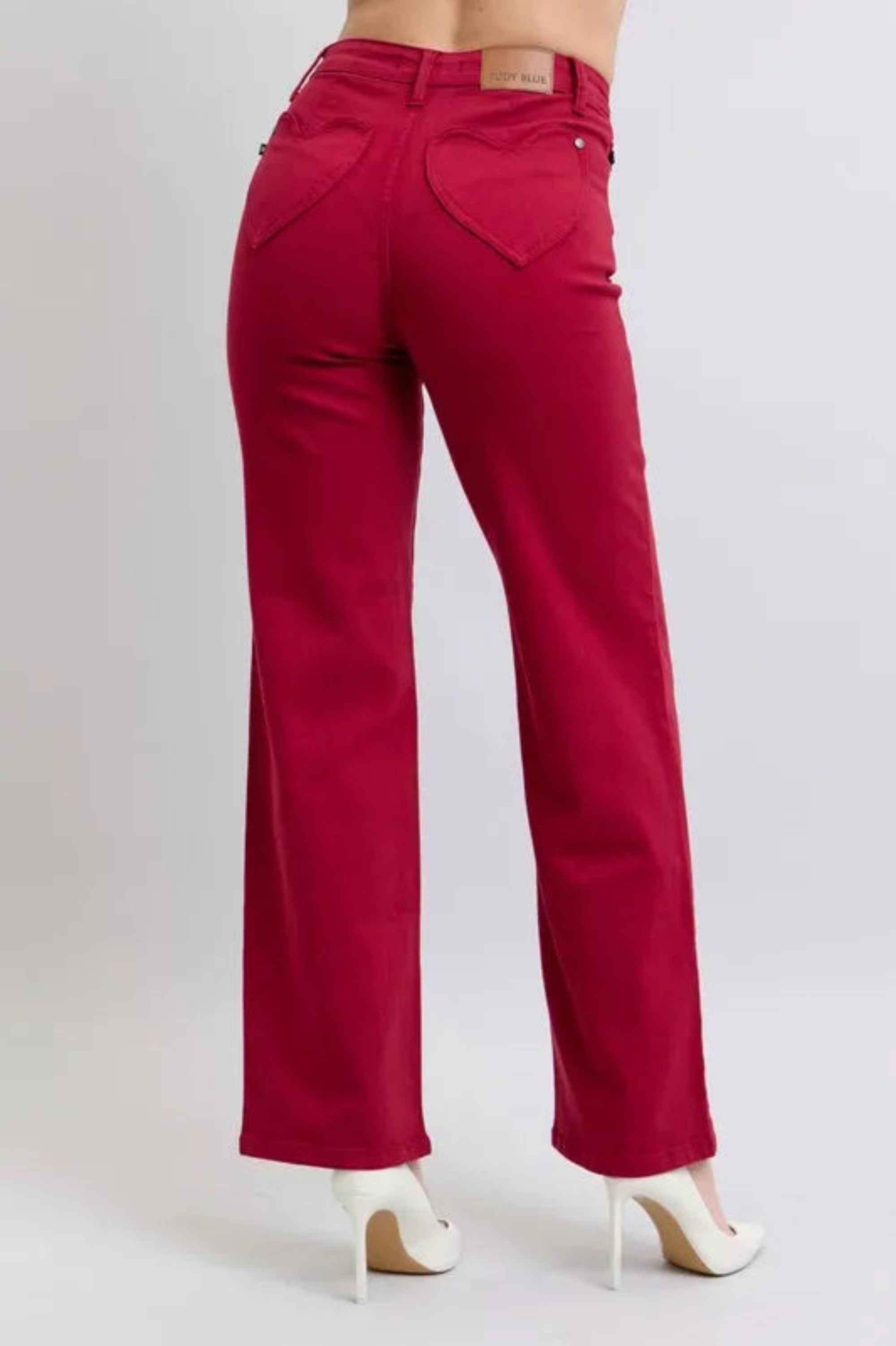 Judy Blue Full Size High Waist Heart Shaped Back Pockets 